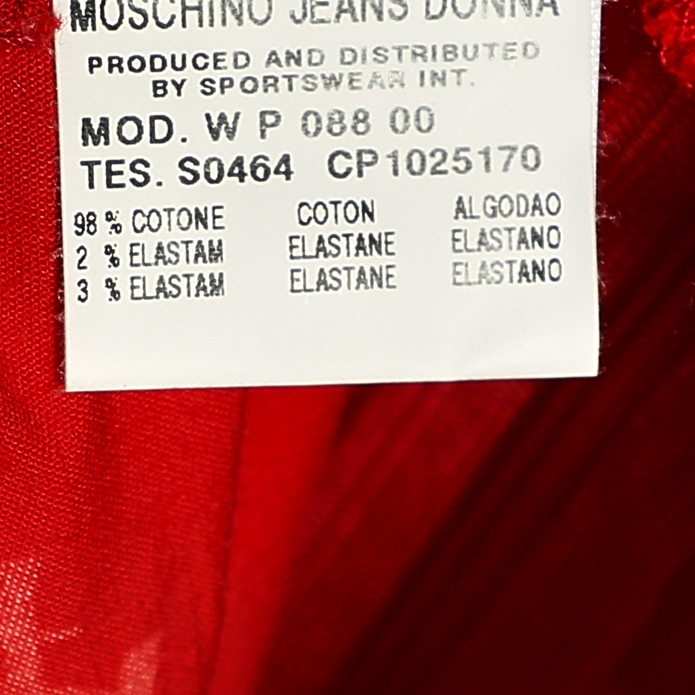 Moschino Jeans Red Cotton & Denim Trim Capri Pants M