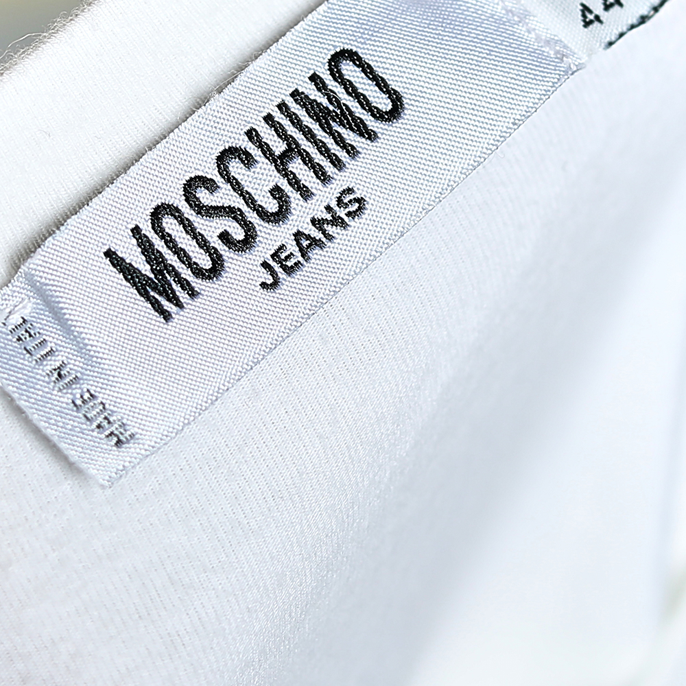 Moschino Jeans White Cotton Star Embellished Short Sleeve T-Shirt M