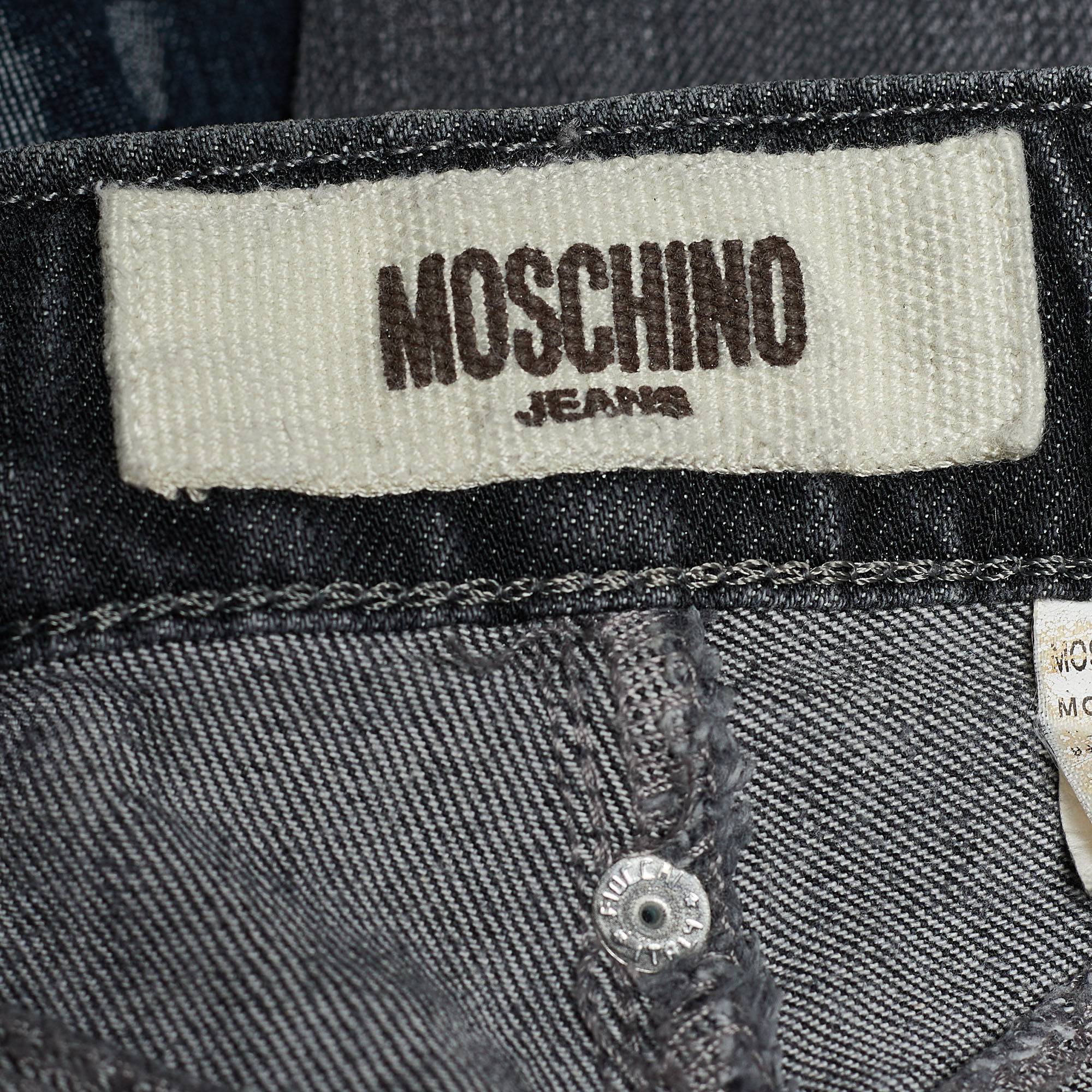 Moschino Jeans Dark Grey Denim Butterfly Back Detail Jeans L
