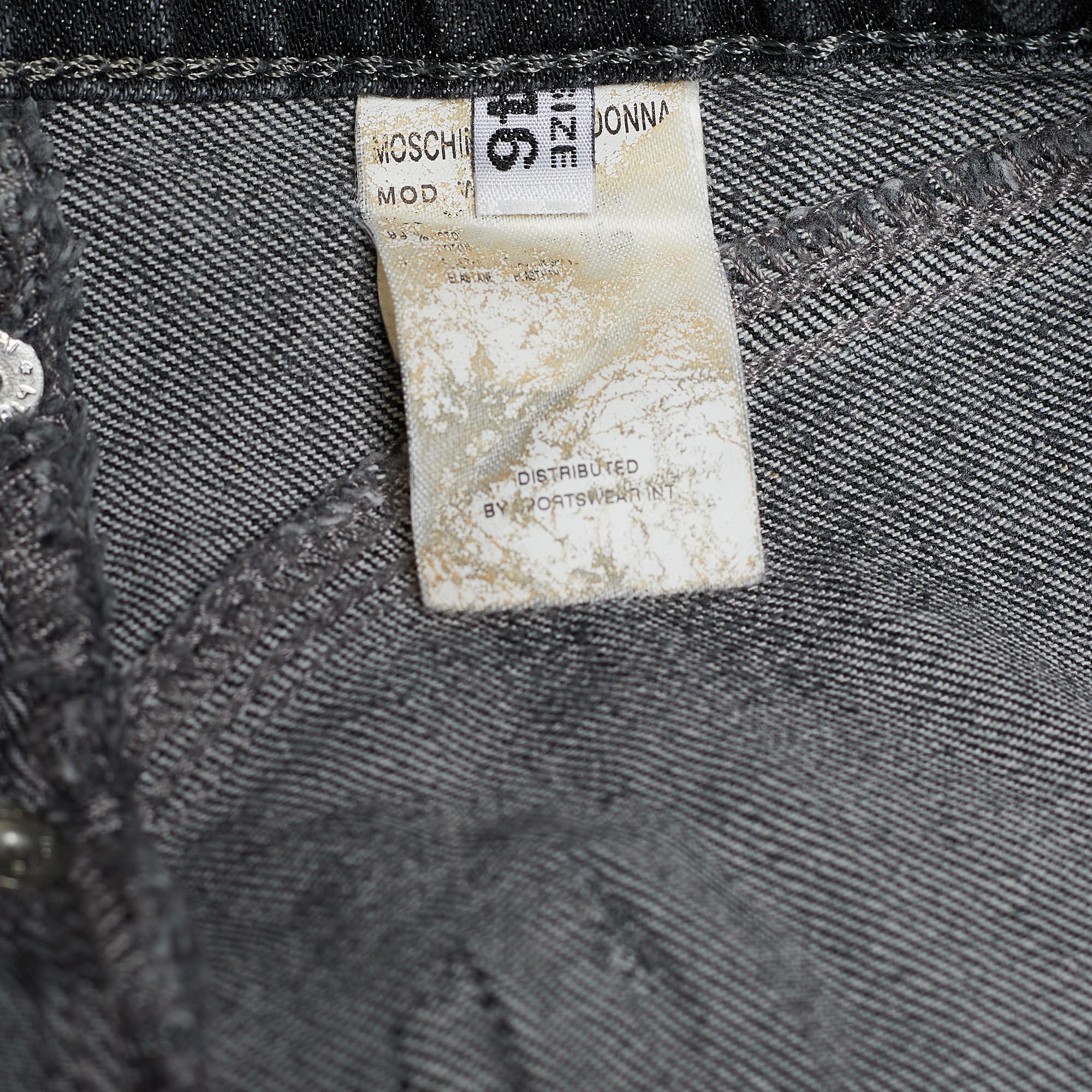 Moschino Jeans Dark Grey Denim Butterfly Back Detail Jeans L