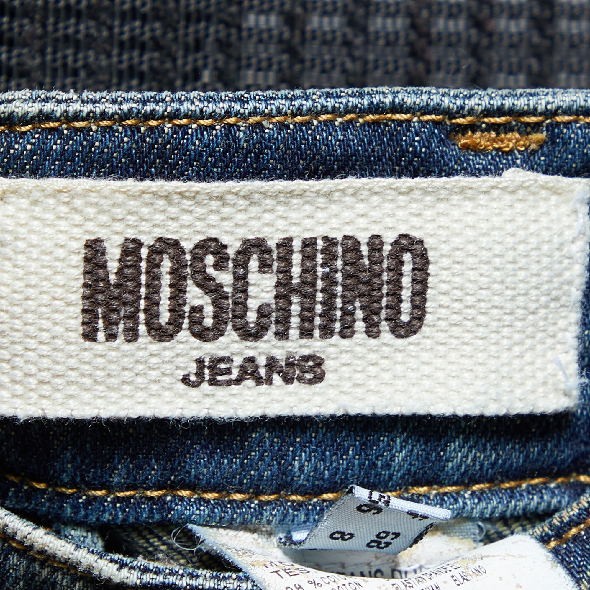 Moschino Jeans Navy Blue Denim Tapered Leg Jeans S