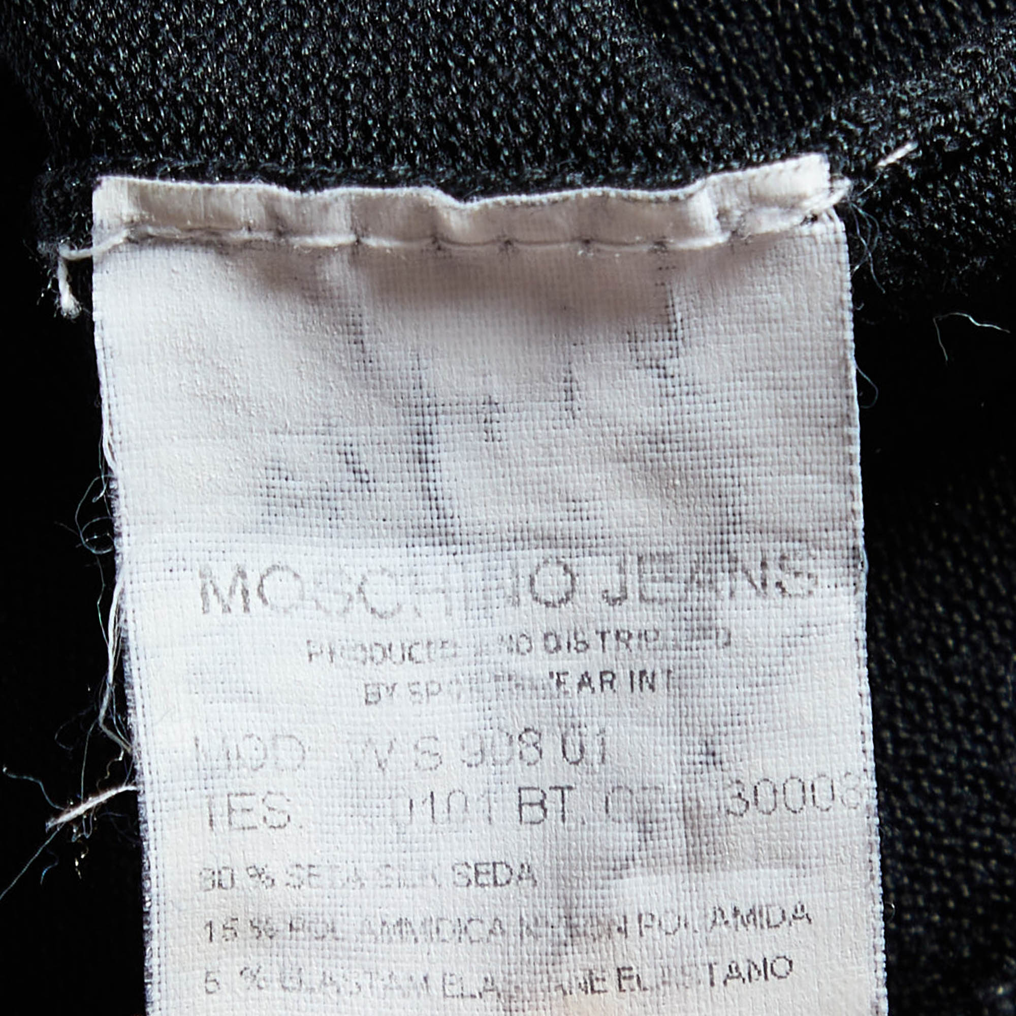 Moschino Jeans Black Embellished Silk Knit  Round Neck Jumper S