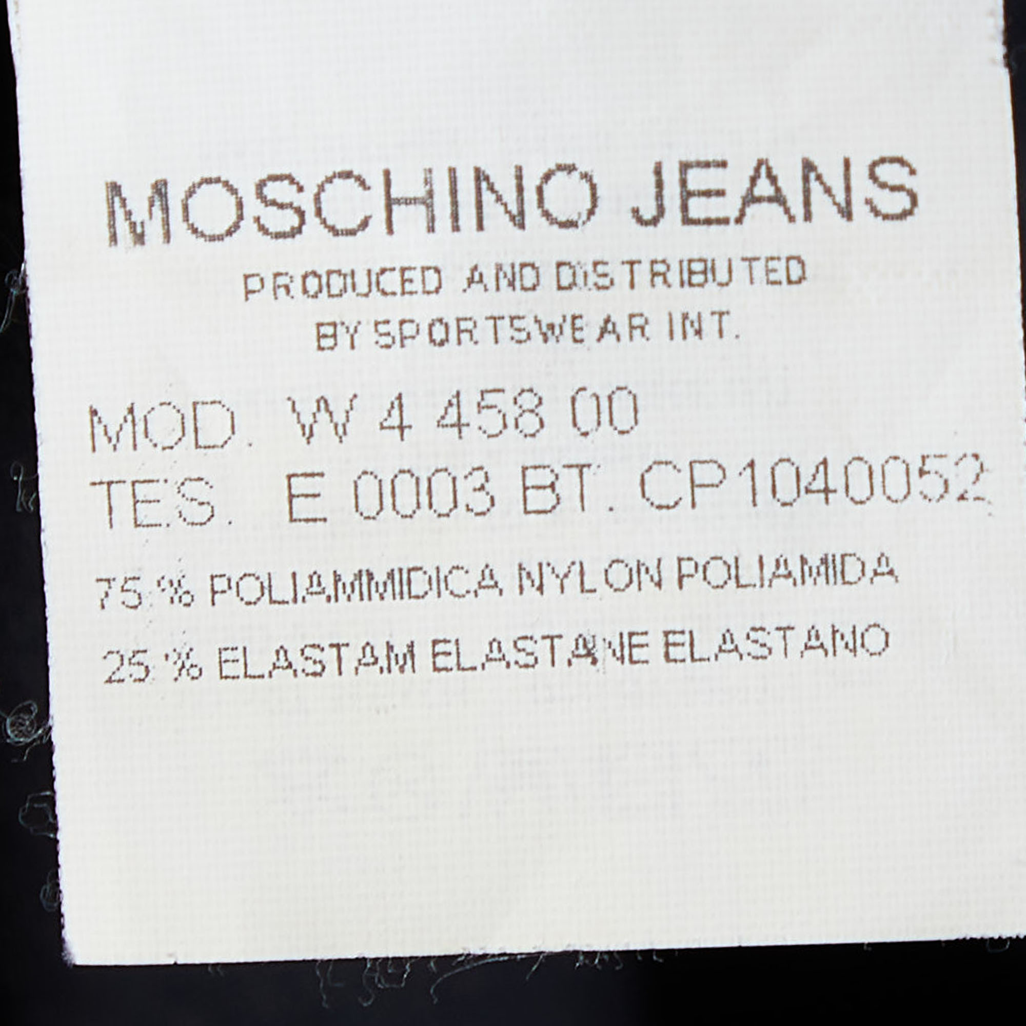 Moschino Jeans Black Cards Applique Detail Jersey Long Sleeve Top L