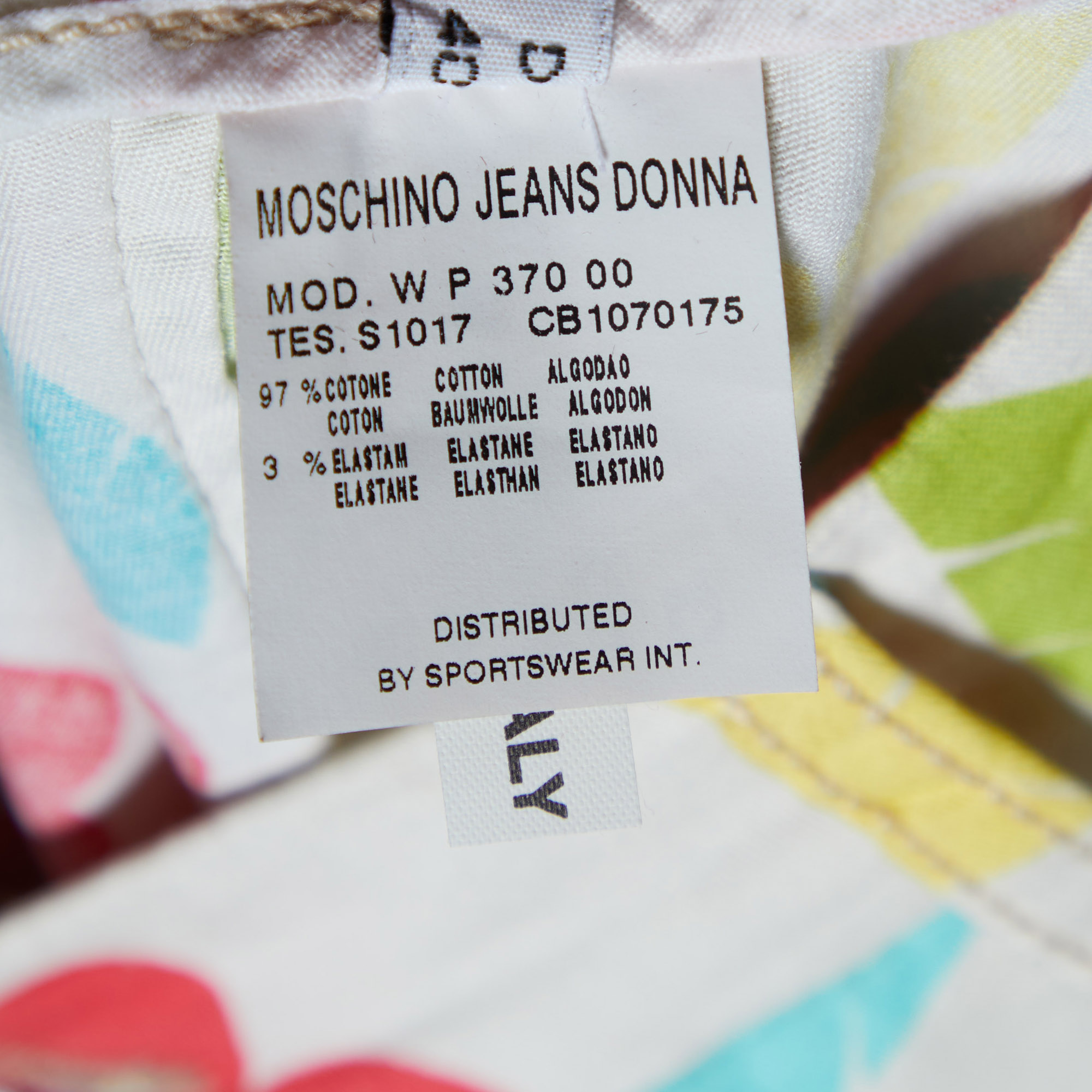 Moschino Jeans White Floral Printed Cotton Capri Pants M