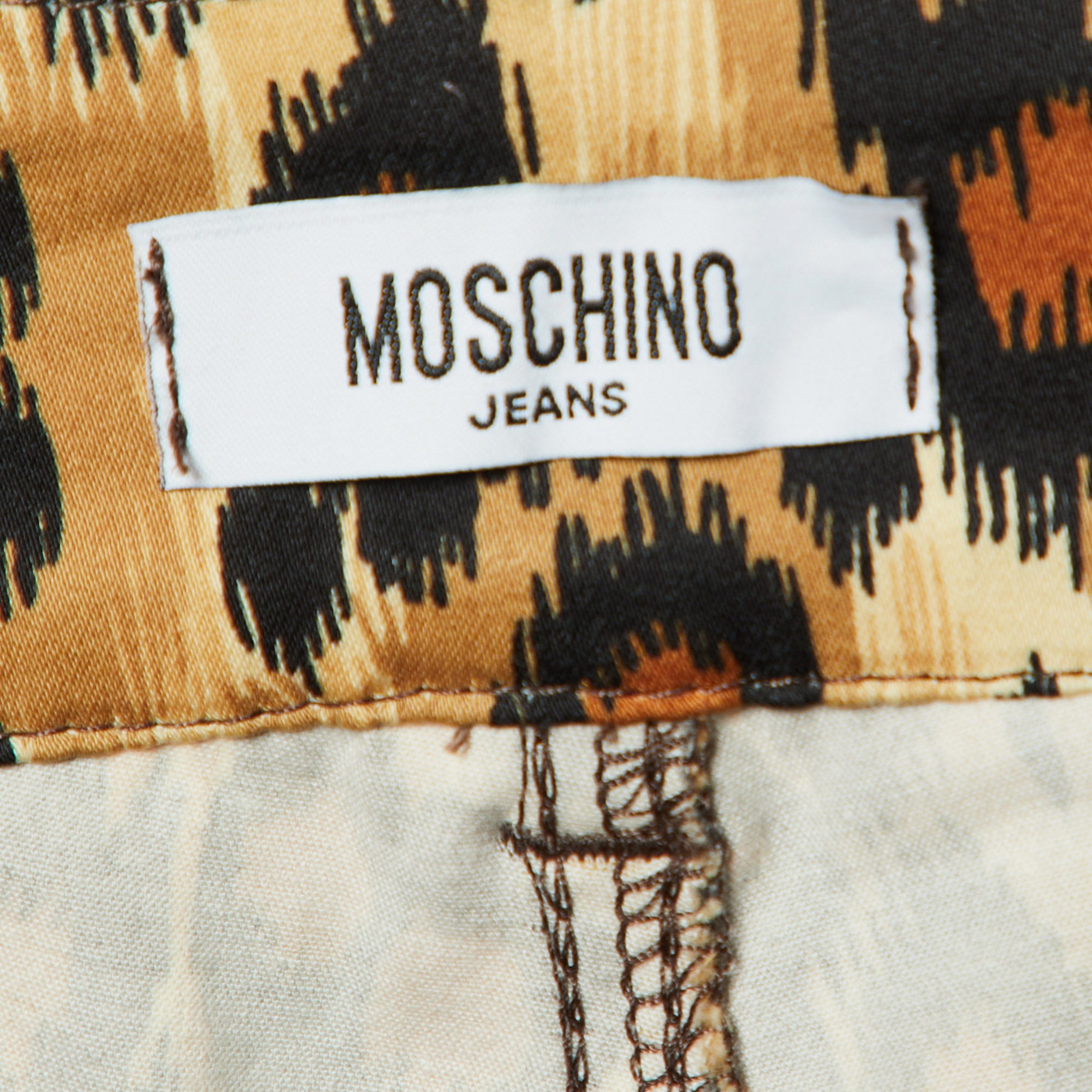 Moschino Jeans Multicolor Animal Printed Cotton Capri Pants M