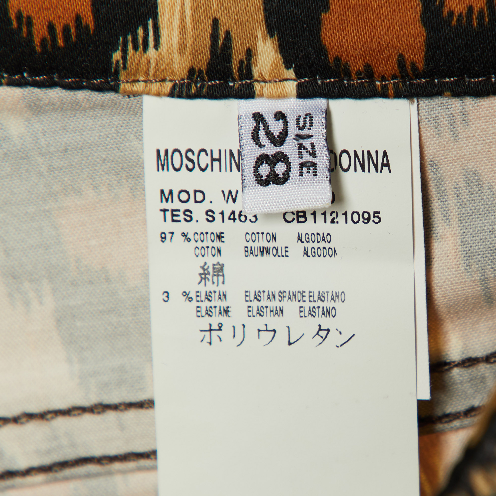 Moschino Jeans Multicolor Animal Printed Cotton Capri Pants M