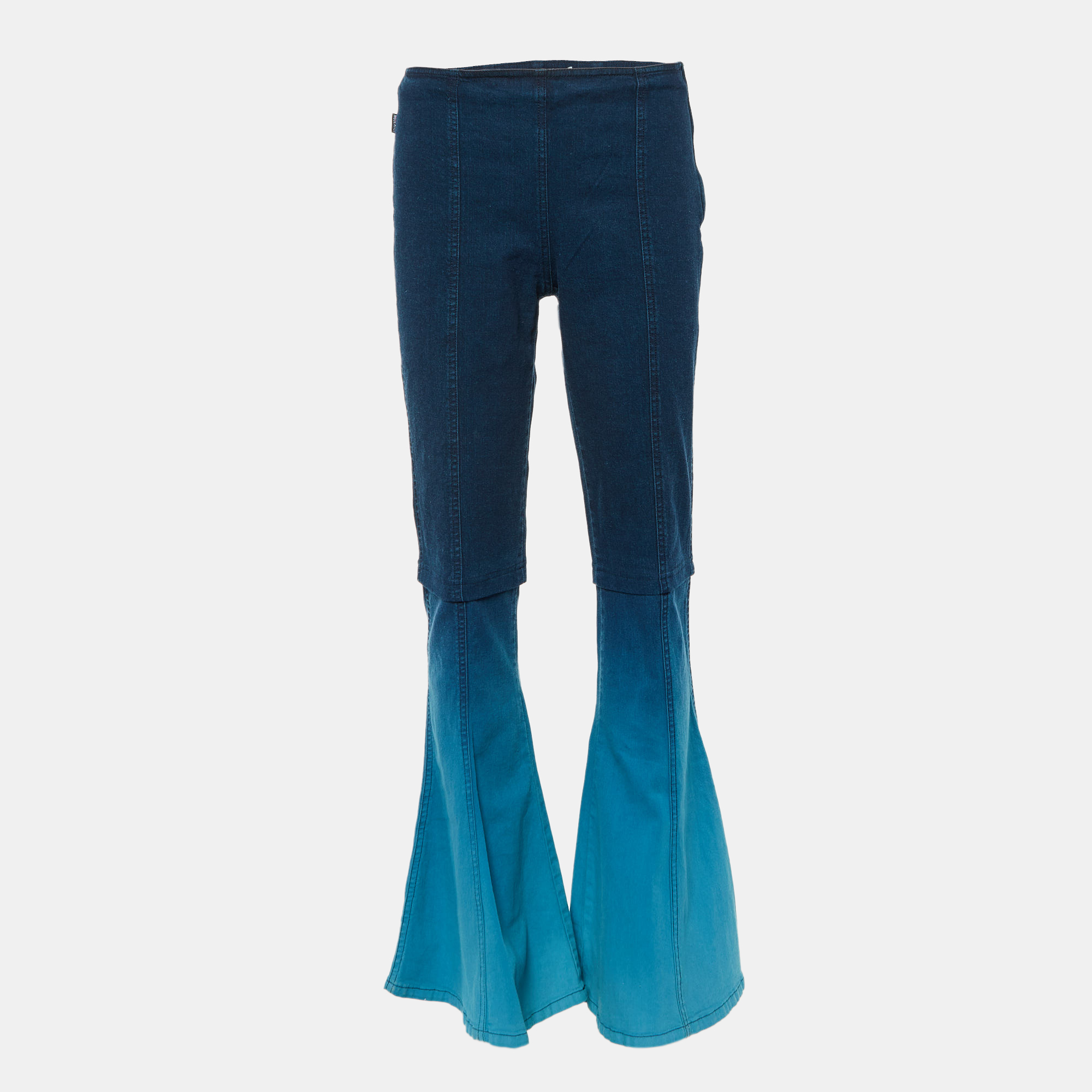 Moschino Jeans Blue Ombre Denim Flared Jeans M Waist 28