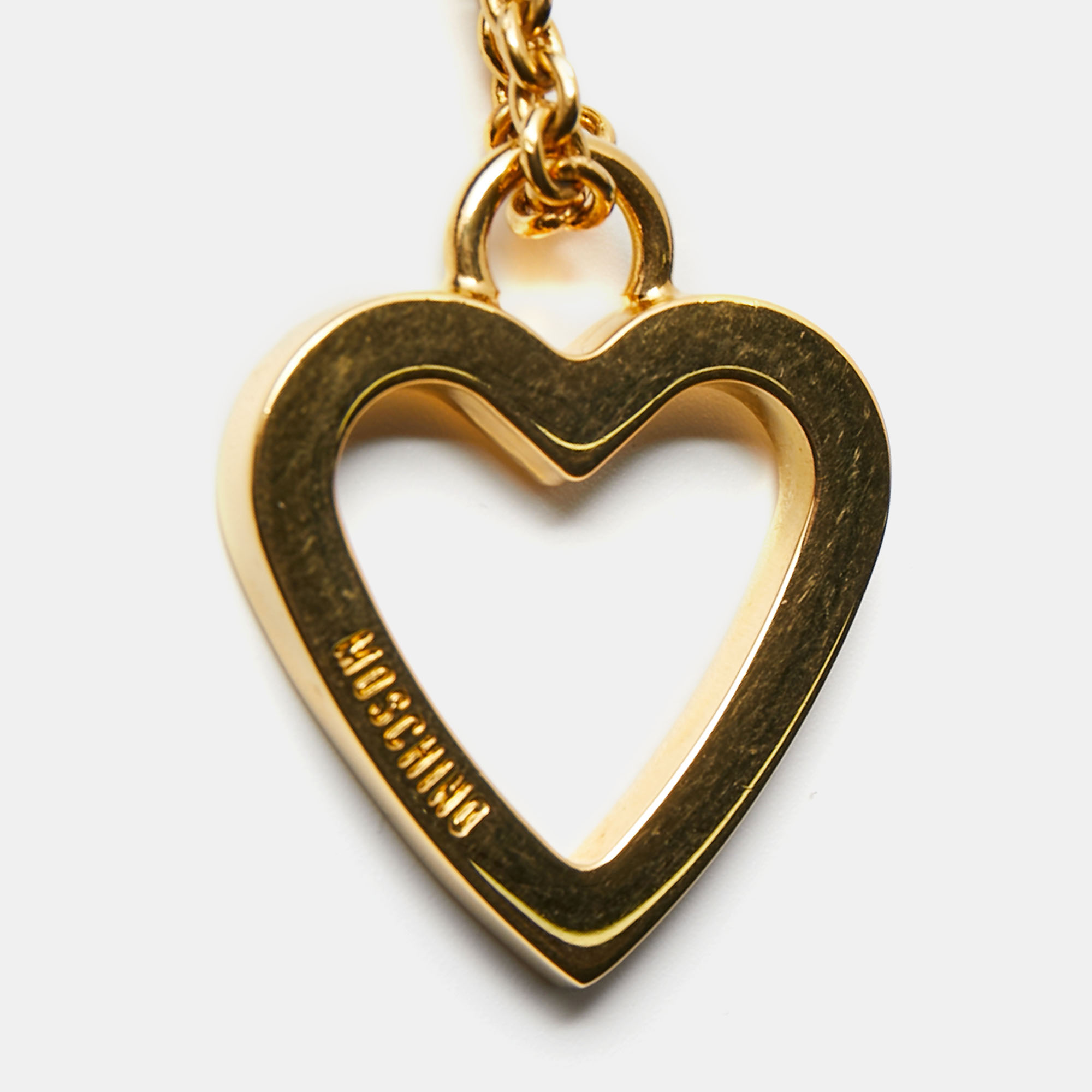 Moschino By Redwell Heart Gold Tone Keyring