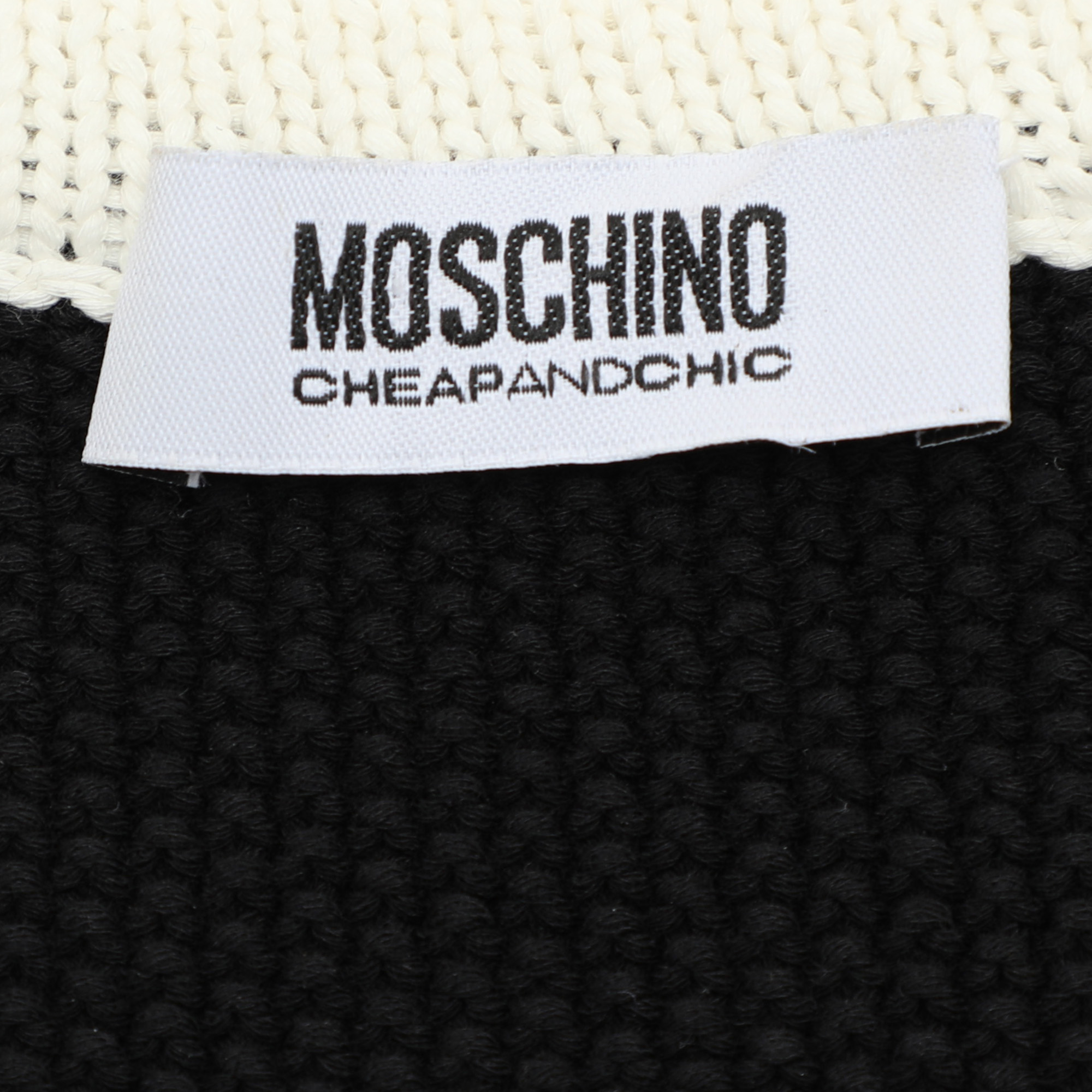 Moschino Black/White Fabric Mini Dress M