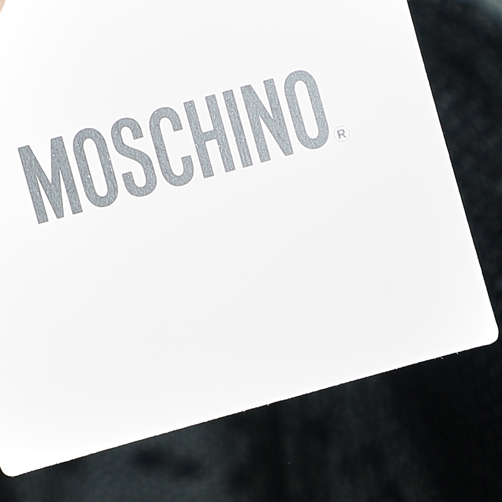 Moschino Black Tulle Ruffled Hem Bow Detail Sheer Mini Dress S