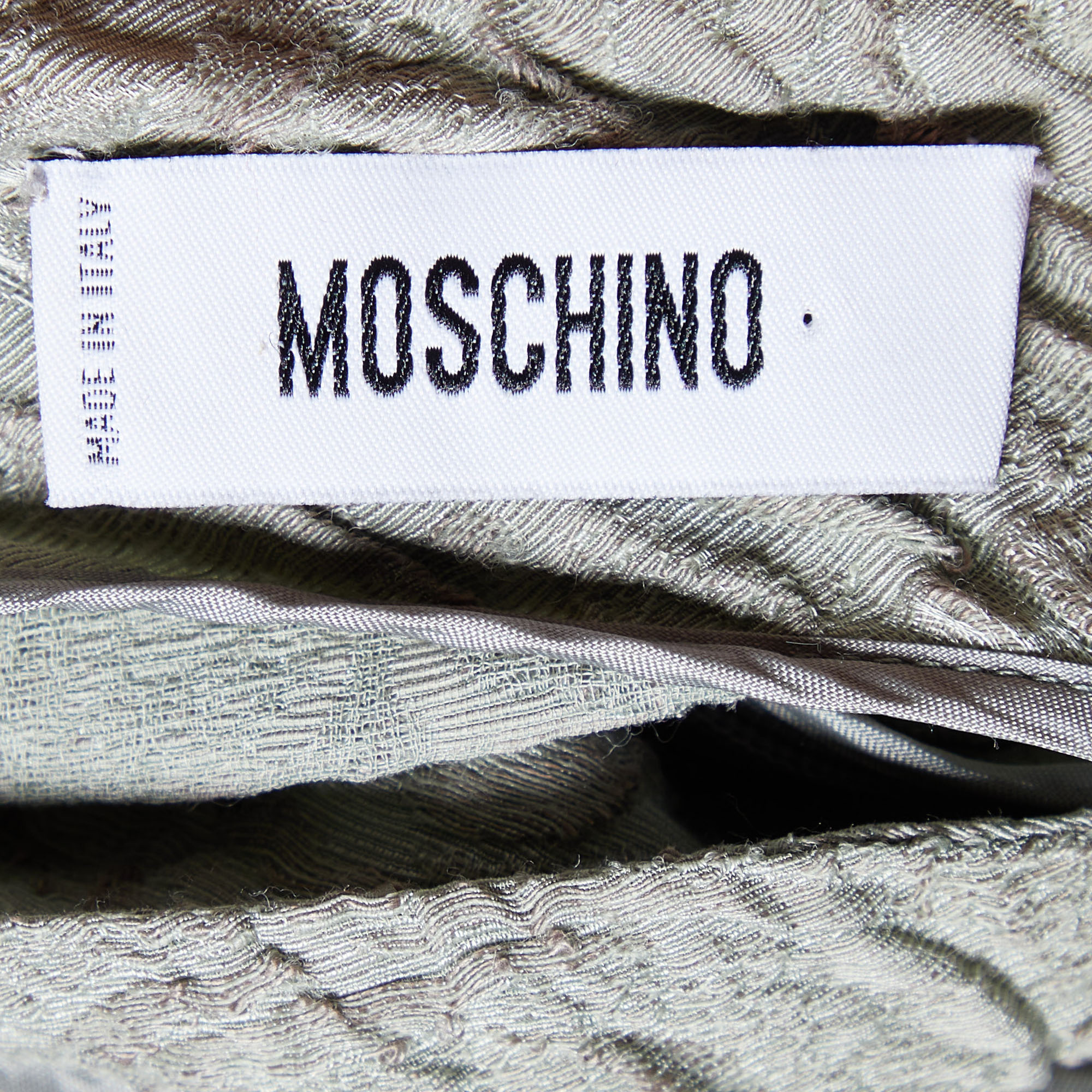 Moschino Grey Floral Jacquard Bow Detail Shift Dress M