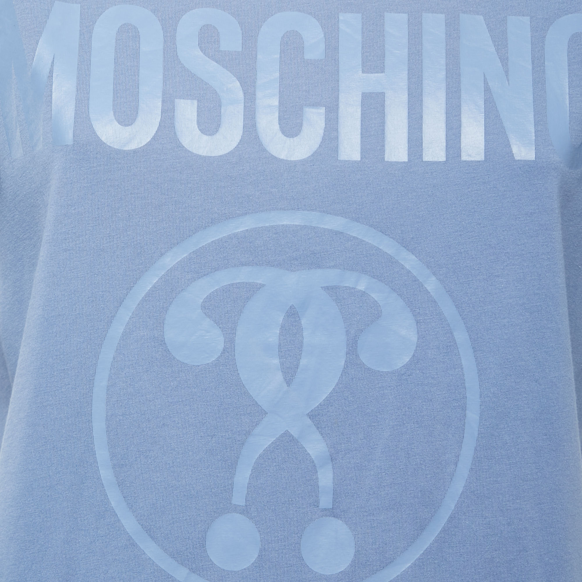 Moschino Blue Logo Print Cotton Crew Neck Short Sleeve T-Shirt M