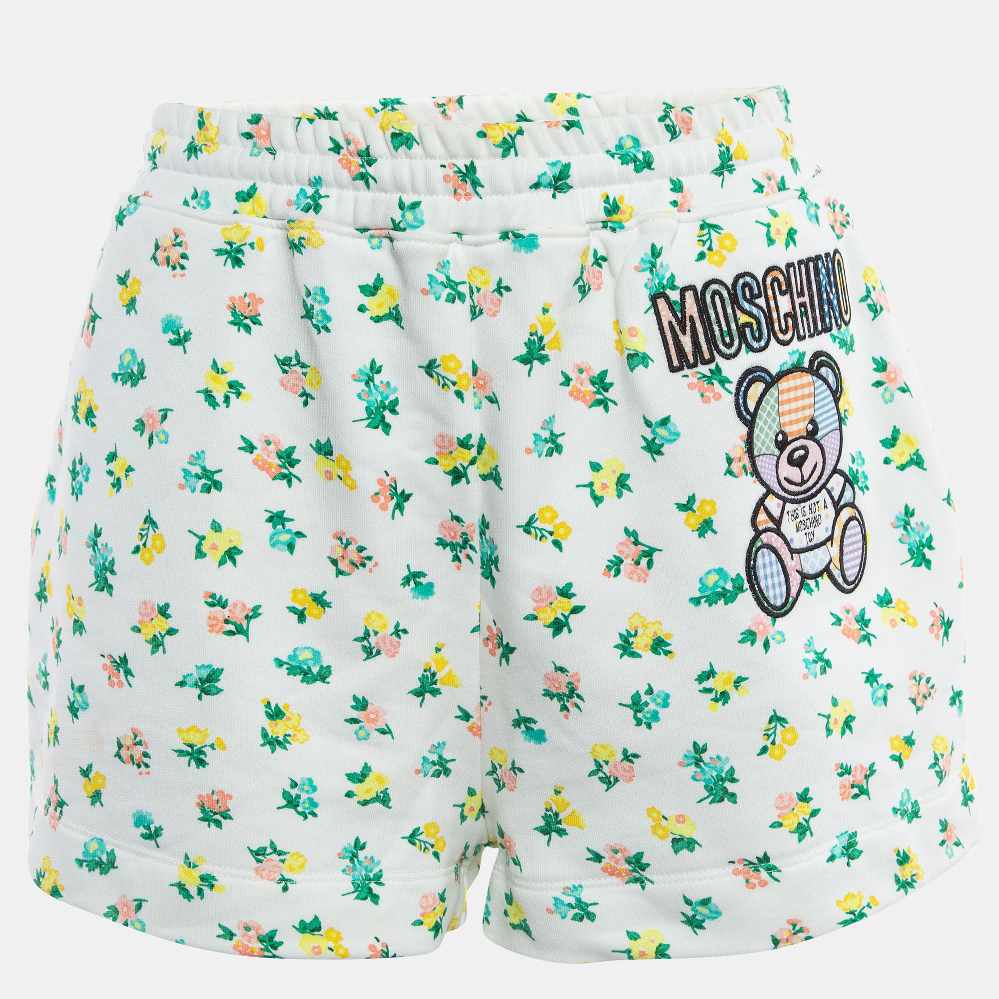 Moschino White Floral Printed Shorts M