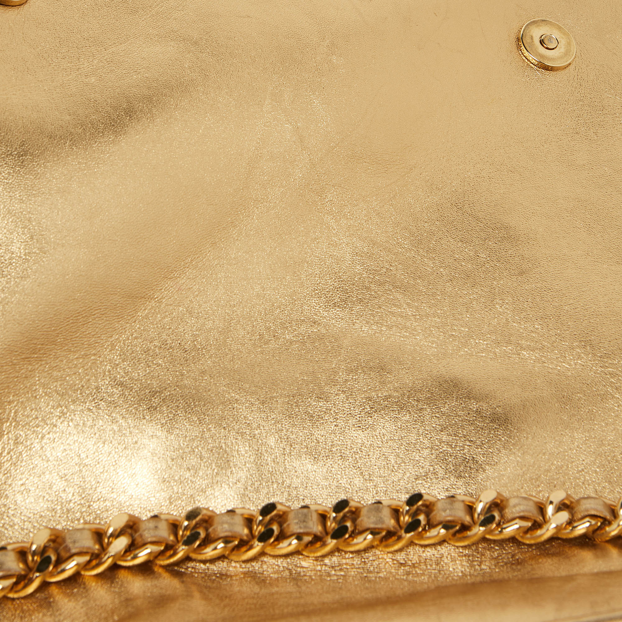 Moschino Gold Leather Large Capsule Biker Jacket Shoulder Bag