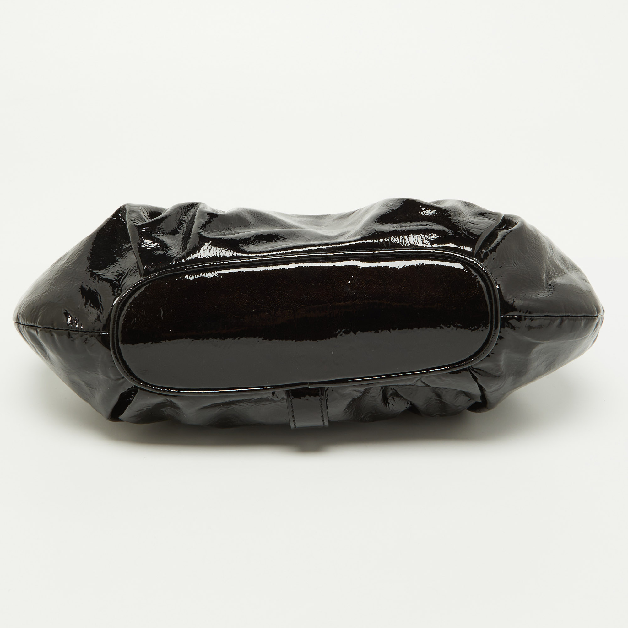 Moschino Black Patent Leather Clutch