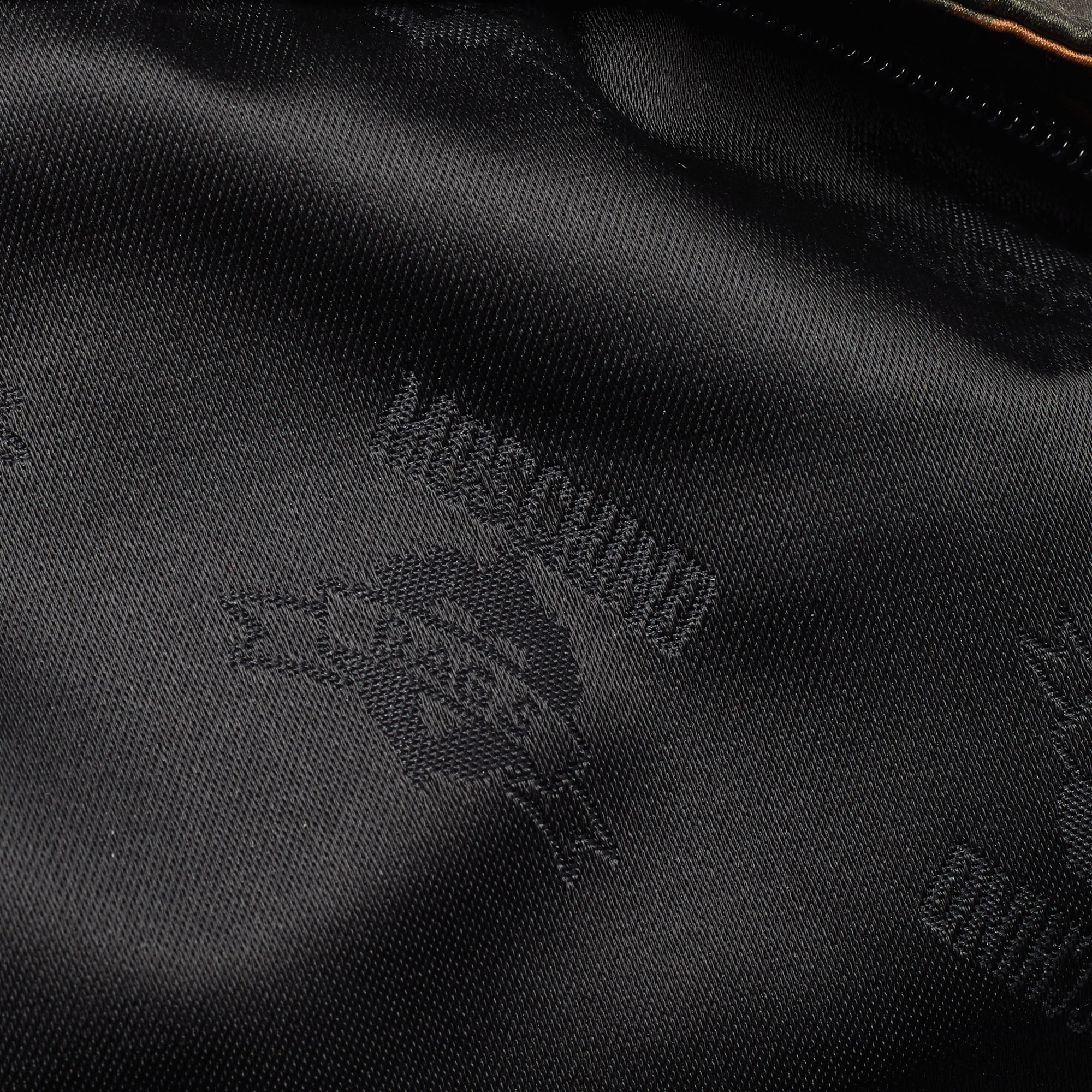 Moschino Brown/Black Zebra Print Fabric And Leather Zip Tote