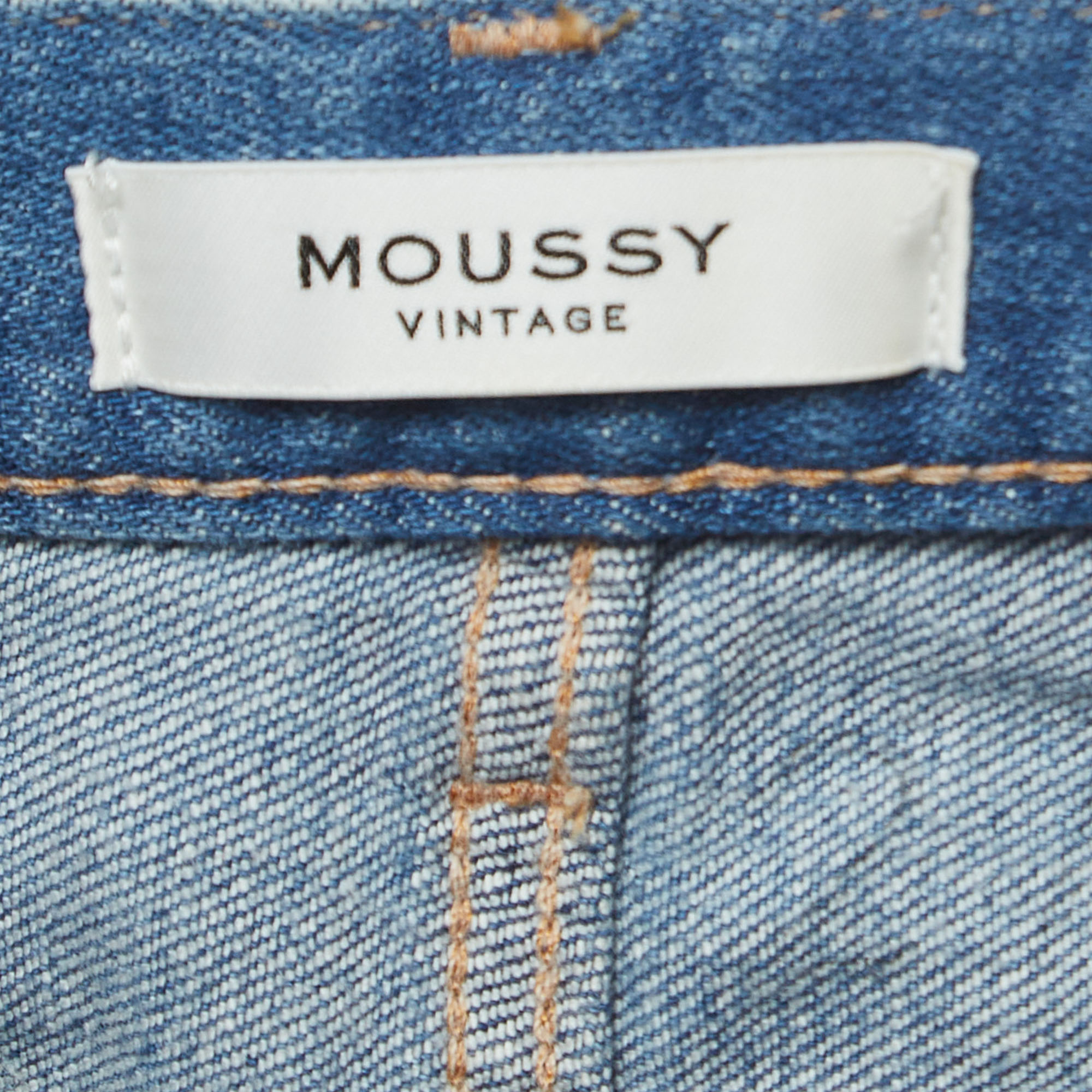 Moussy Vintage Blue Distressed Denim Skinny Jeans S Waist 27