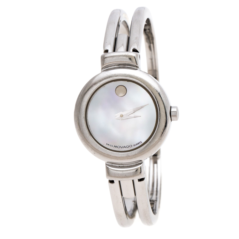 Movado mother of pearl stainless steel harmony 84.a1.809.a women's wristwatch 23 mm