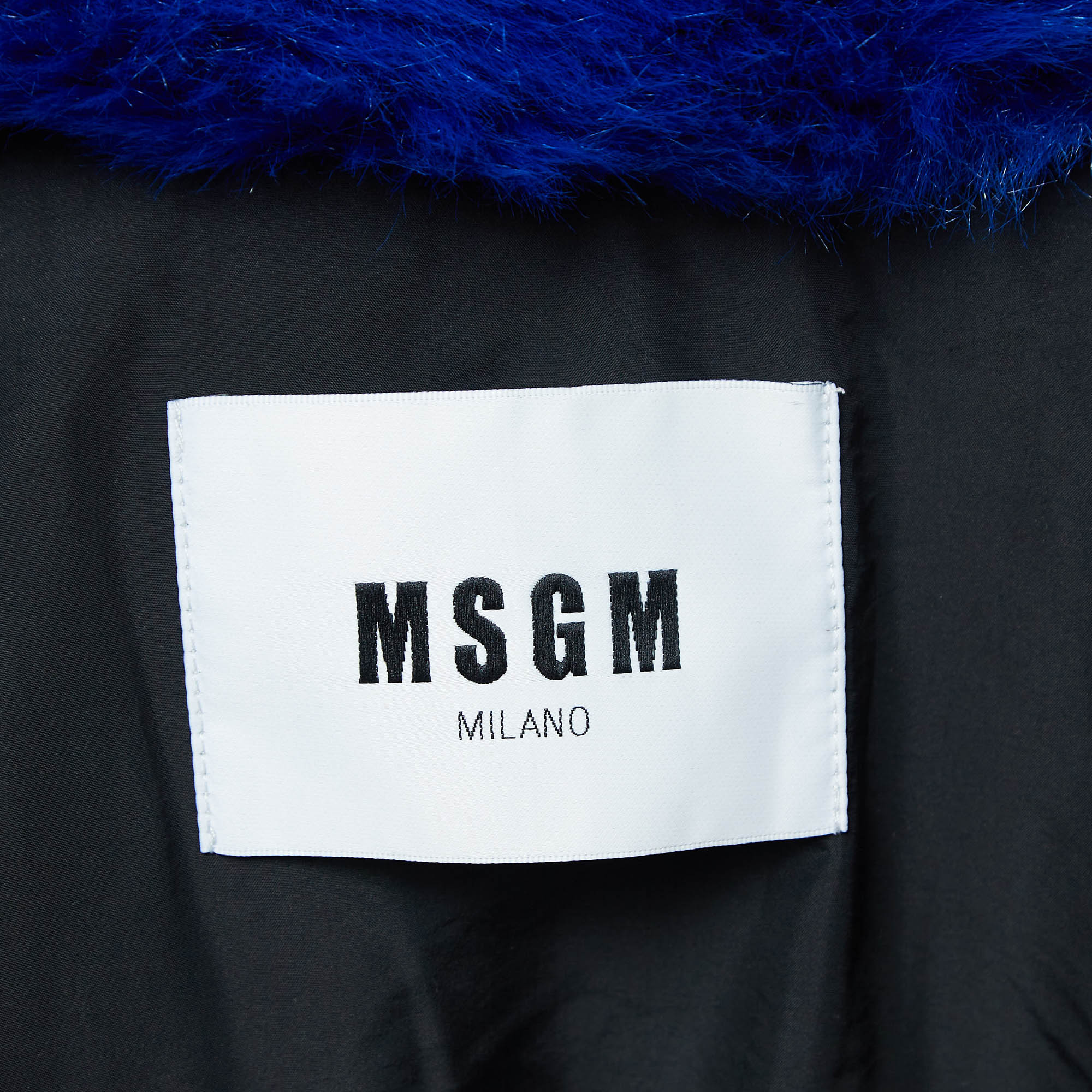 MSGM Blue Faux Fur Jacket M