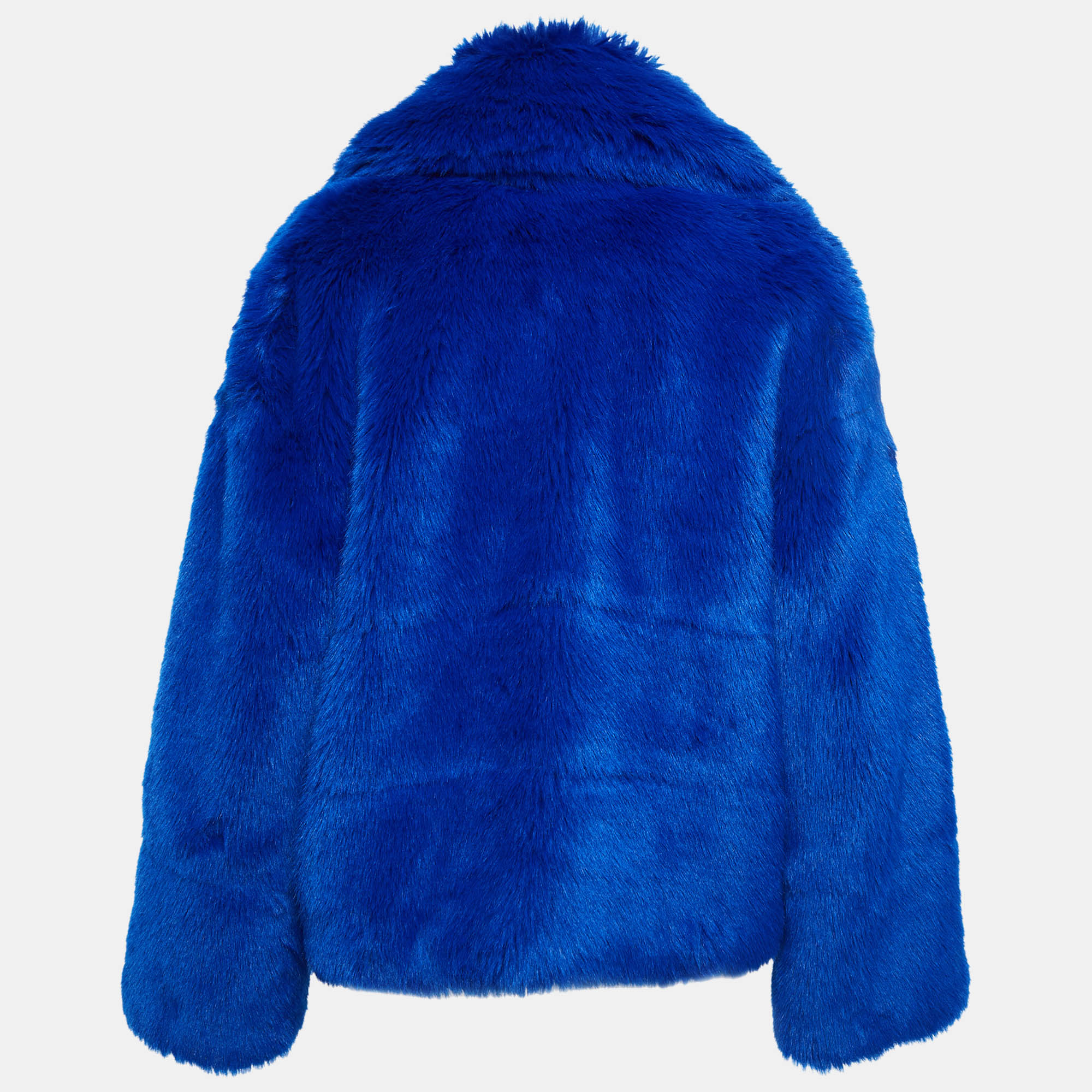 MSGM Blue Faux Fur Jacket M