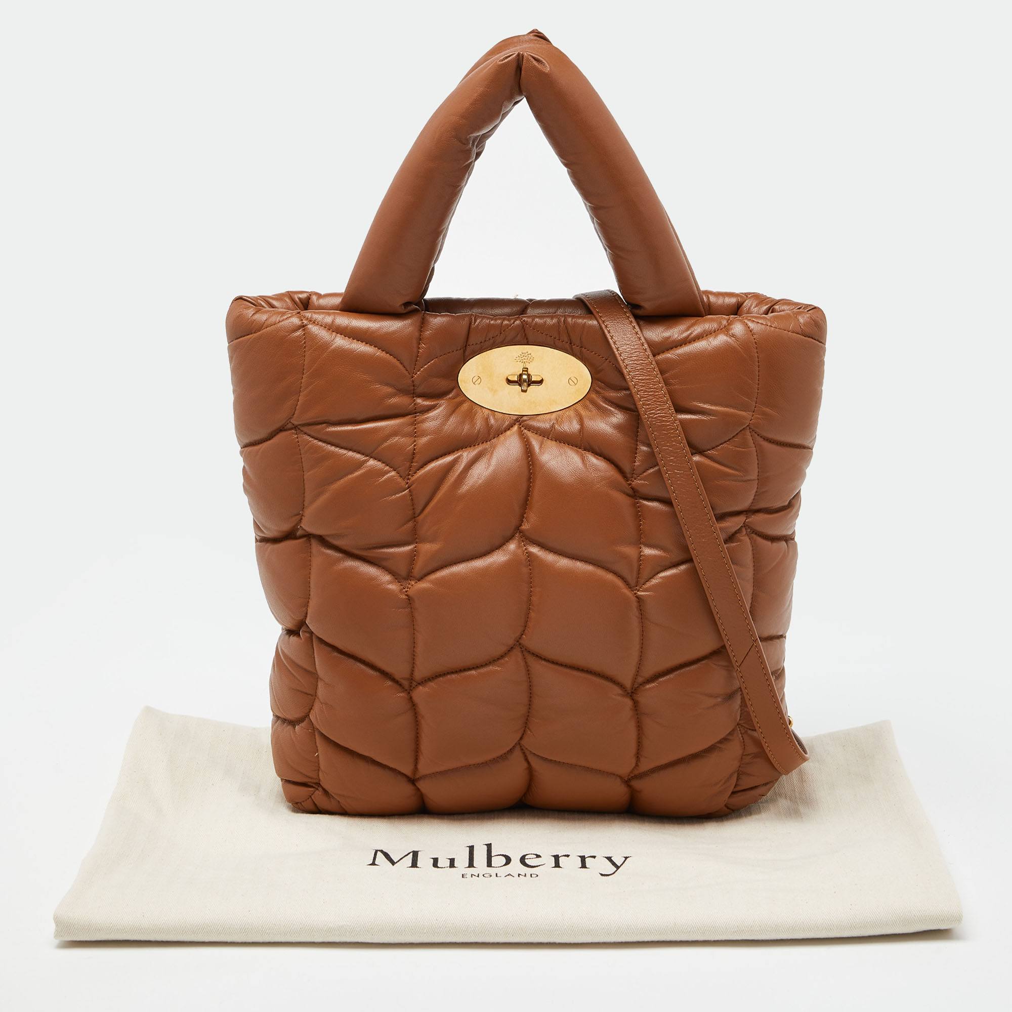 Mulberry Brown Padded Leather Softie Tote