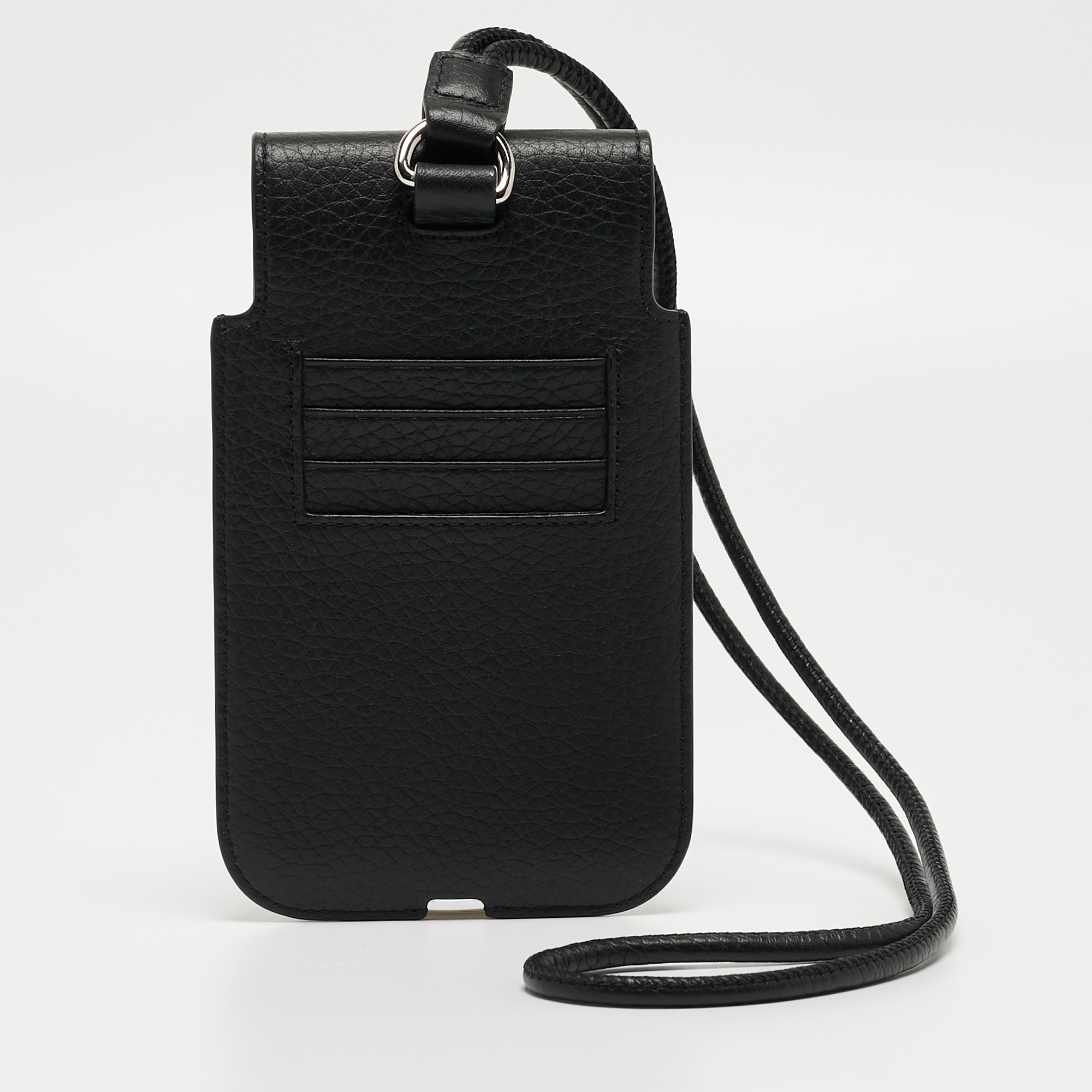 Mulberry Black Leather Strap Phone Case