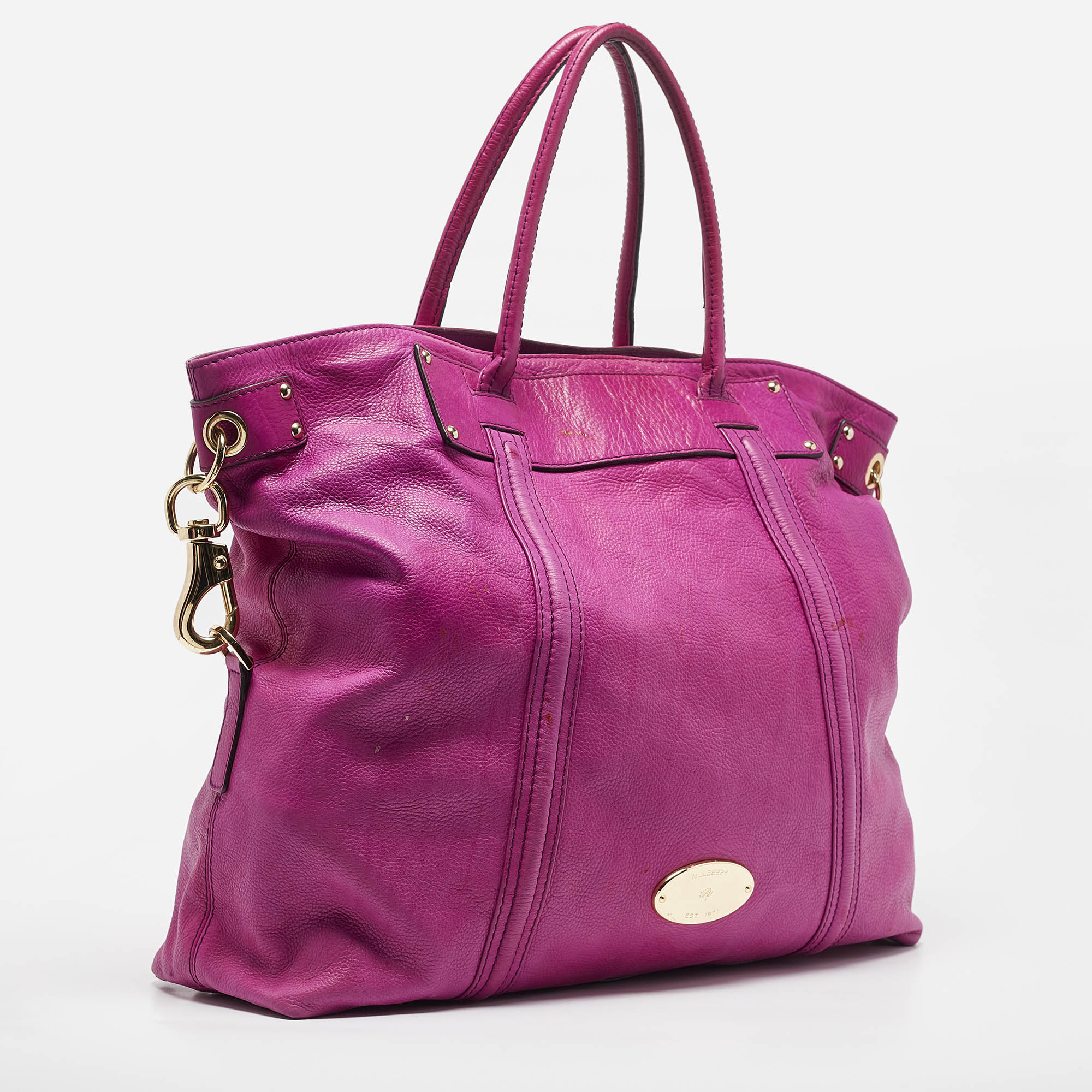 Mulberry Purple Leather North South Abigail Tote