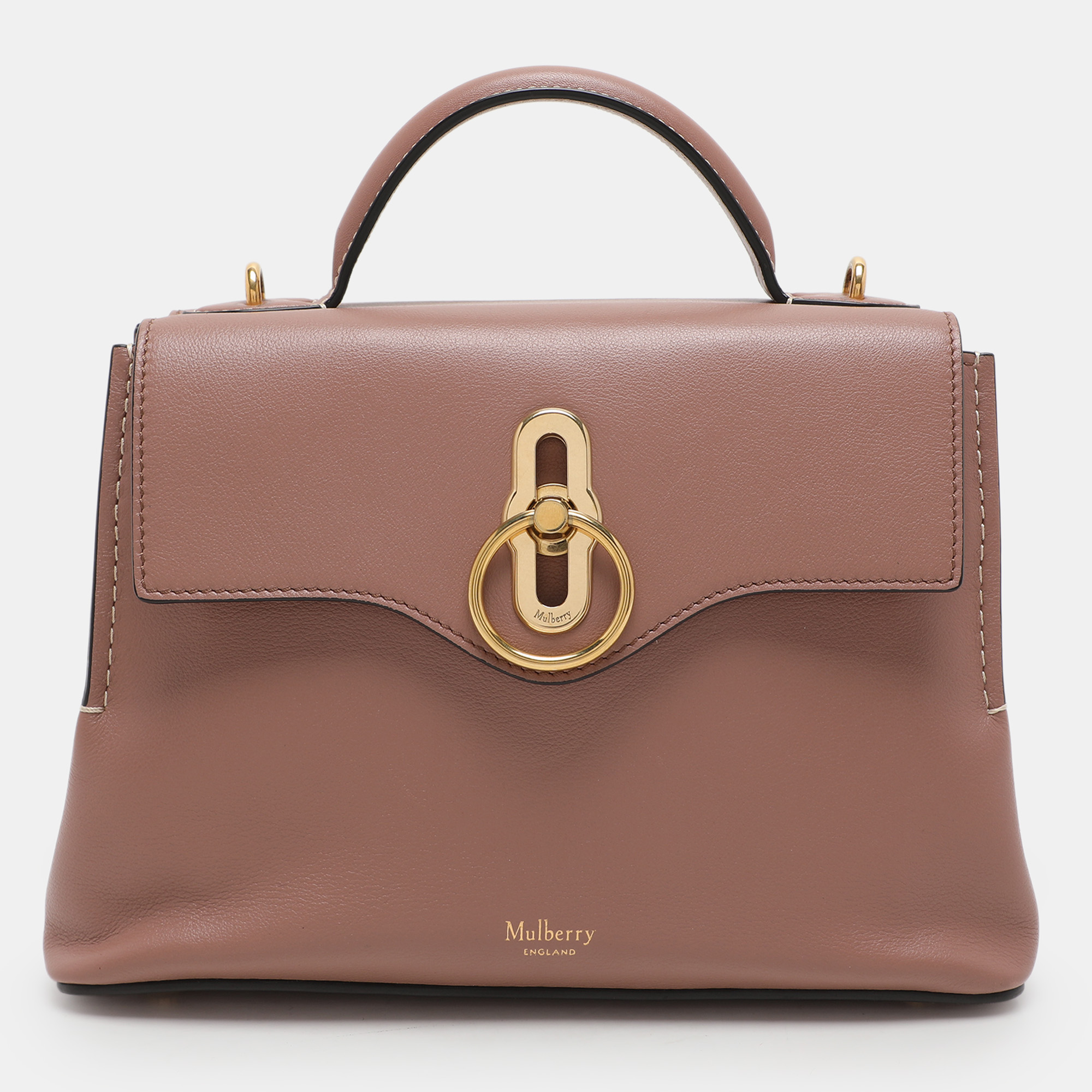 Mulberry Nude Pink Leather Mini Seaton Top Handle Bag