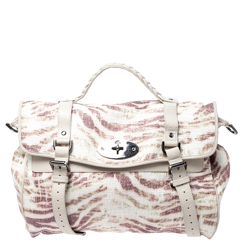 Image of Mulberry Multicolor Tiger Print Straw Alexa Satchel