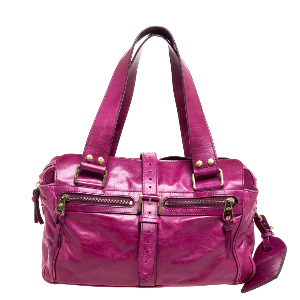 Image of Mulberry Purple Leather Mabel Satchel