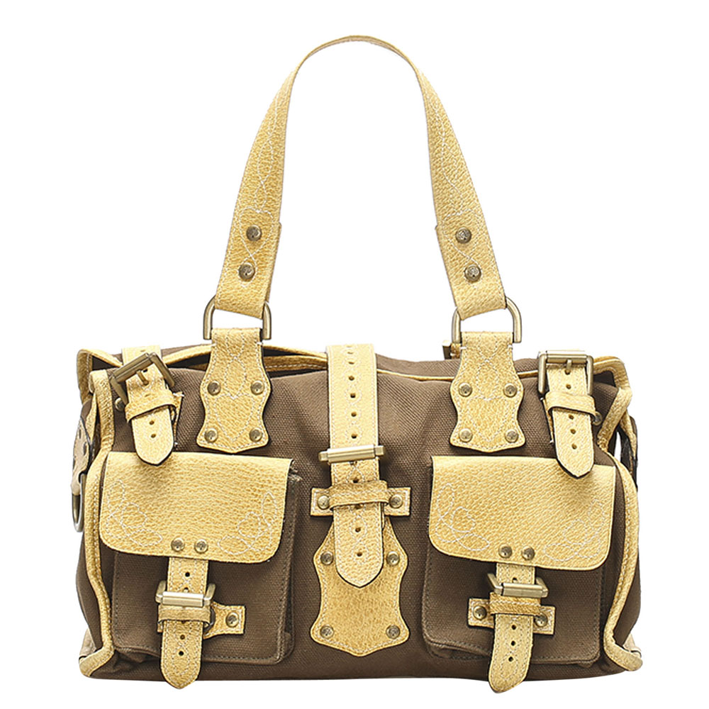Image of Mulberry Brown Canvas Roxanne Shoulder Bag
