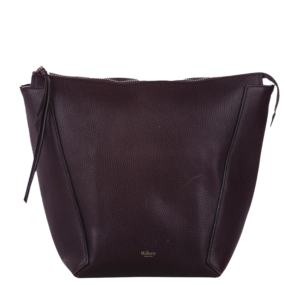 Image of Mulberry Brown Grained Leather Camden Bucket Bag