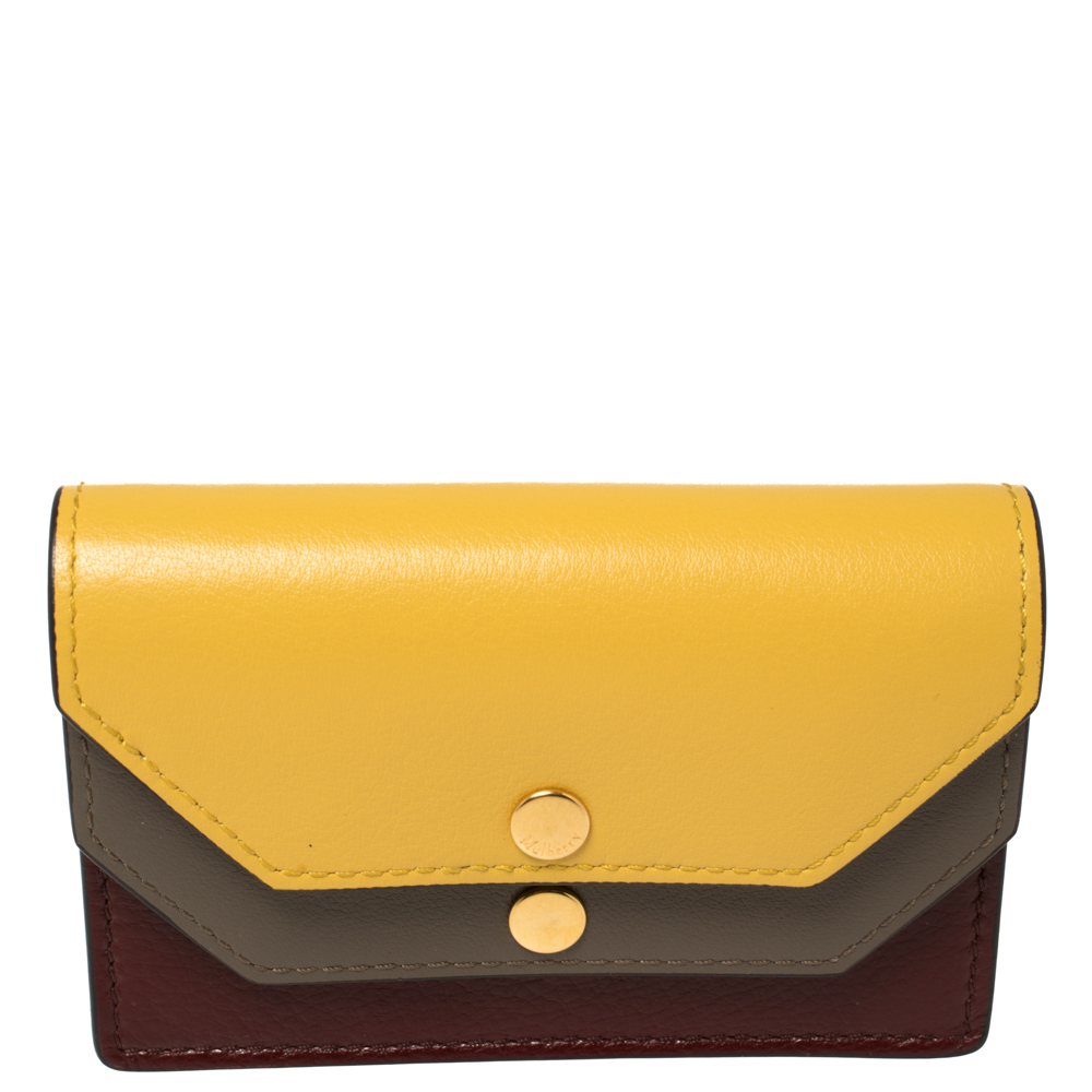 Mulberry Tri Color Leather Multiflap Card Case