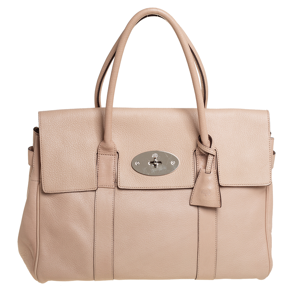 Mulberry Beige Leather Bayswater Satchel