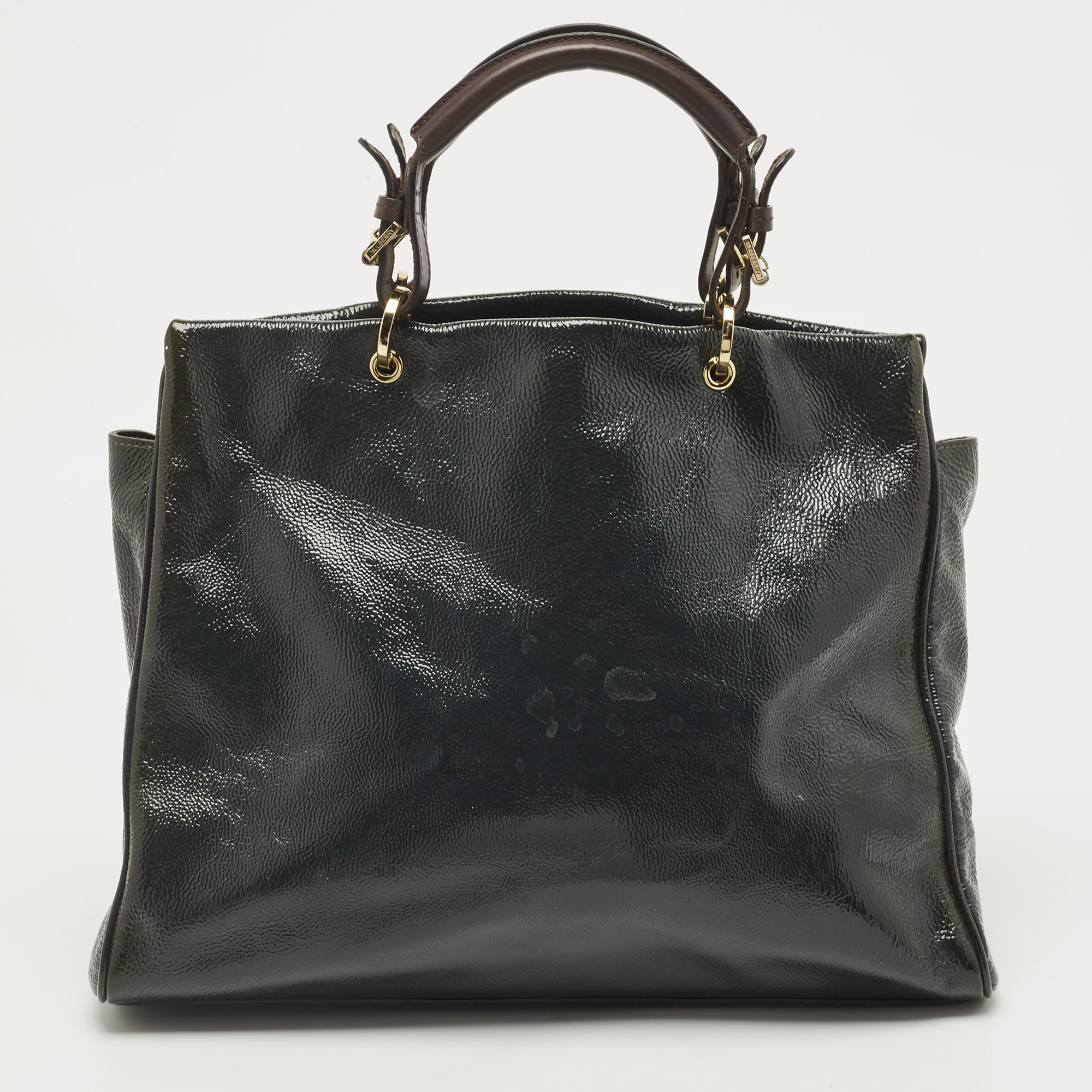 Mulberry Dark Grey Patent And Leather Neely Tote