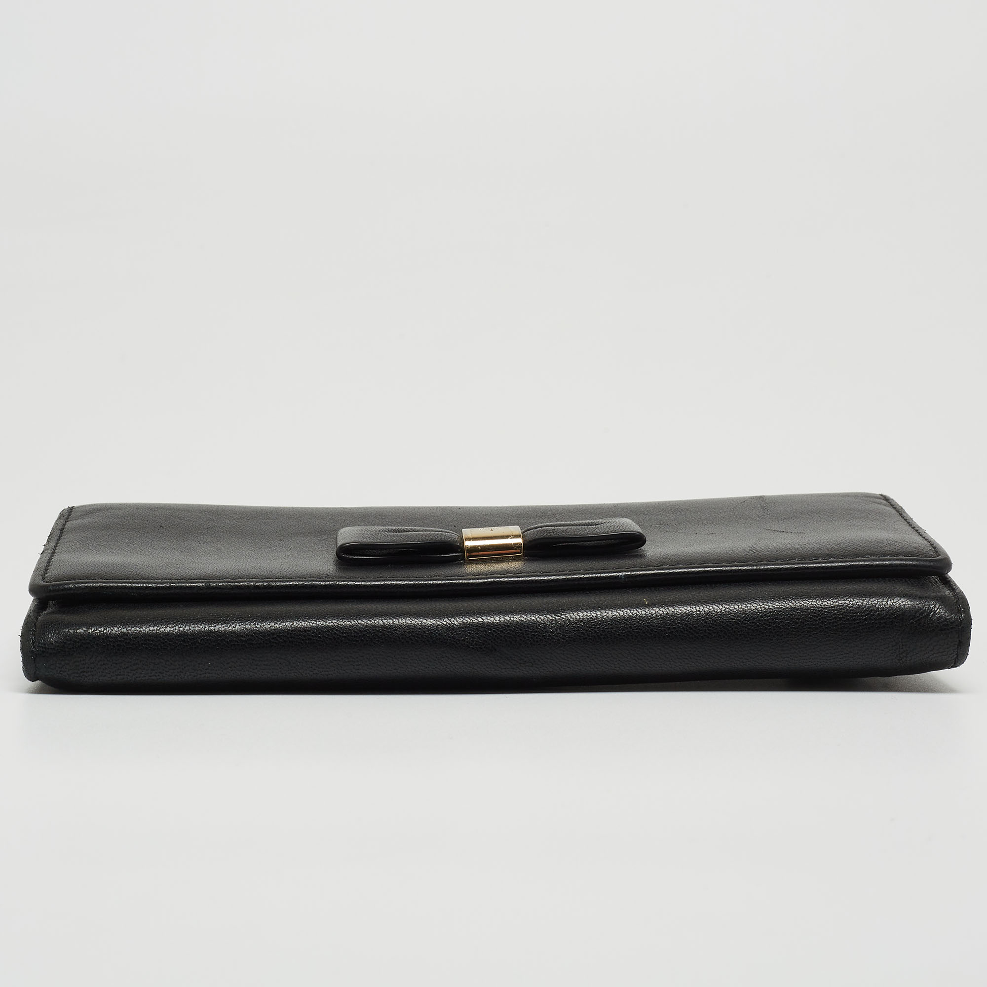 Mulberry Black Leather Bow Continental Wallet