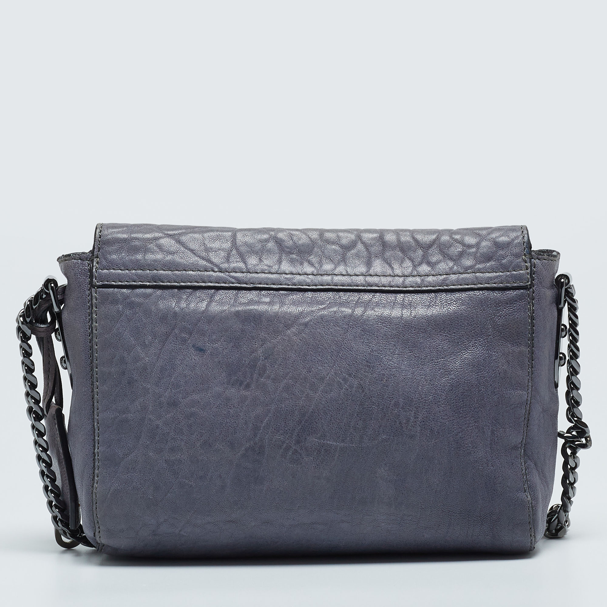 Mulberry Blue Leather Lily Crossbody Bag