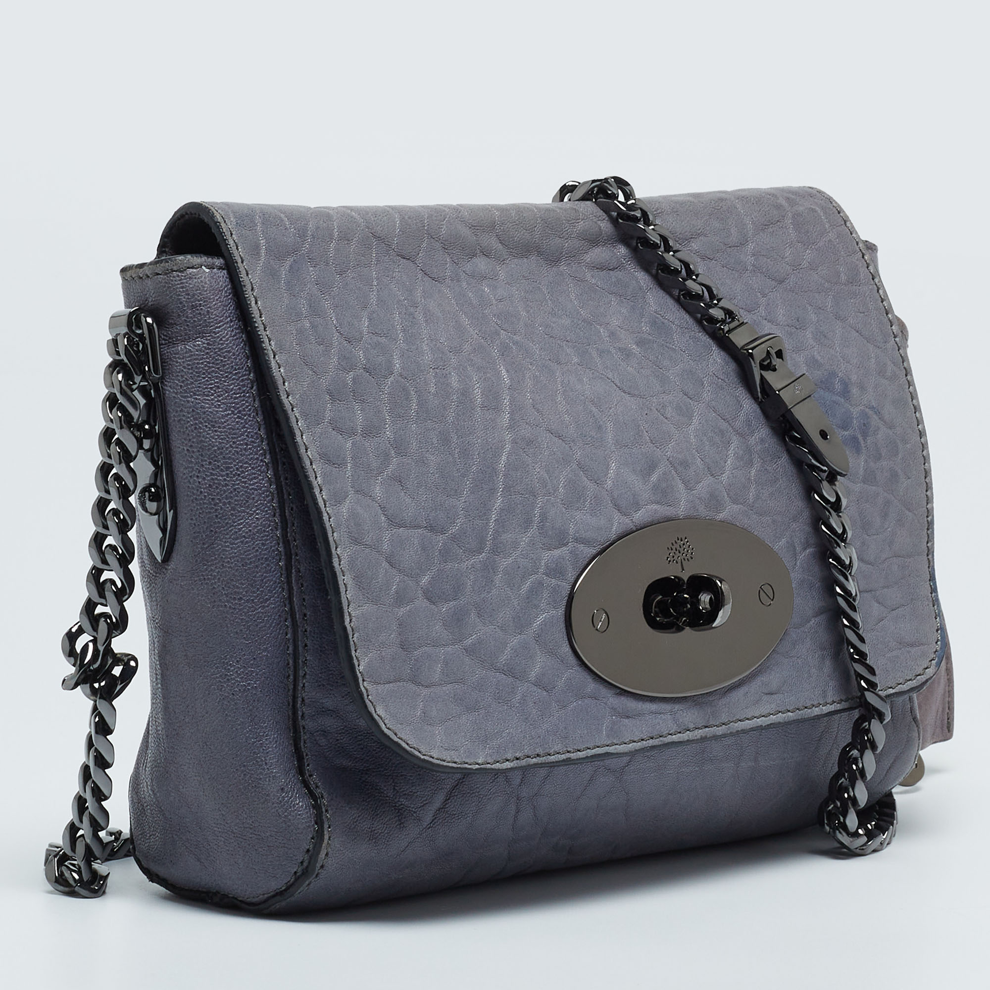 Mulberry Blue Leather Lily Crossbody Bag
