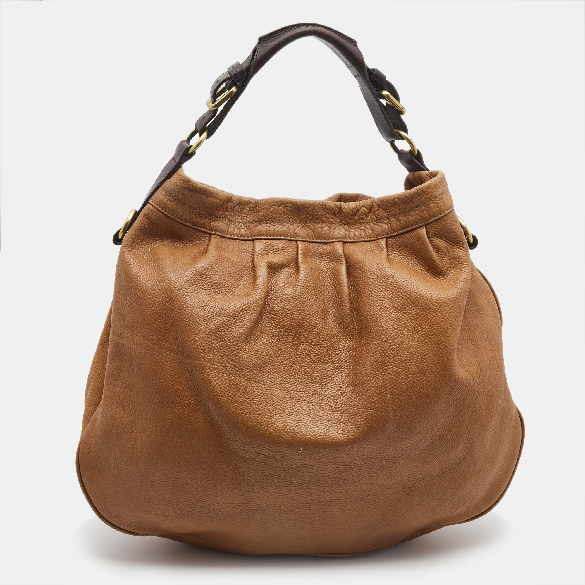 Mulberry Brown Pebbled Leather Mitzy Hobo