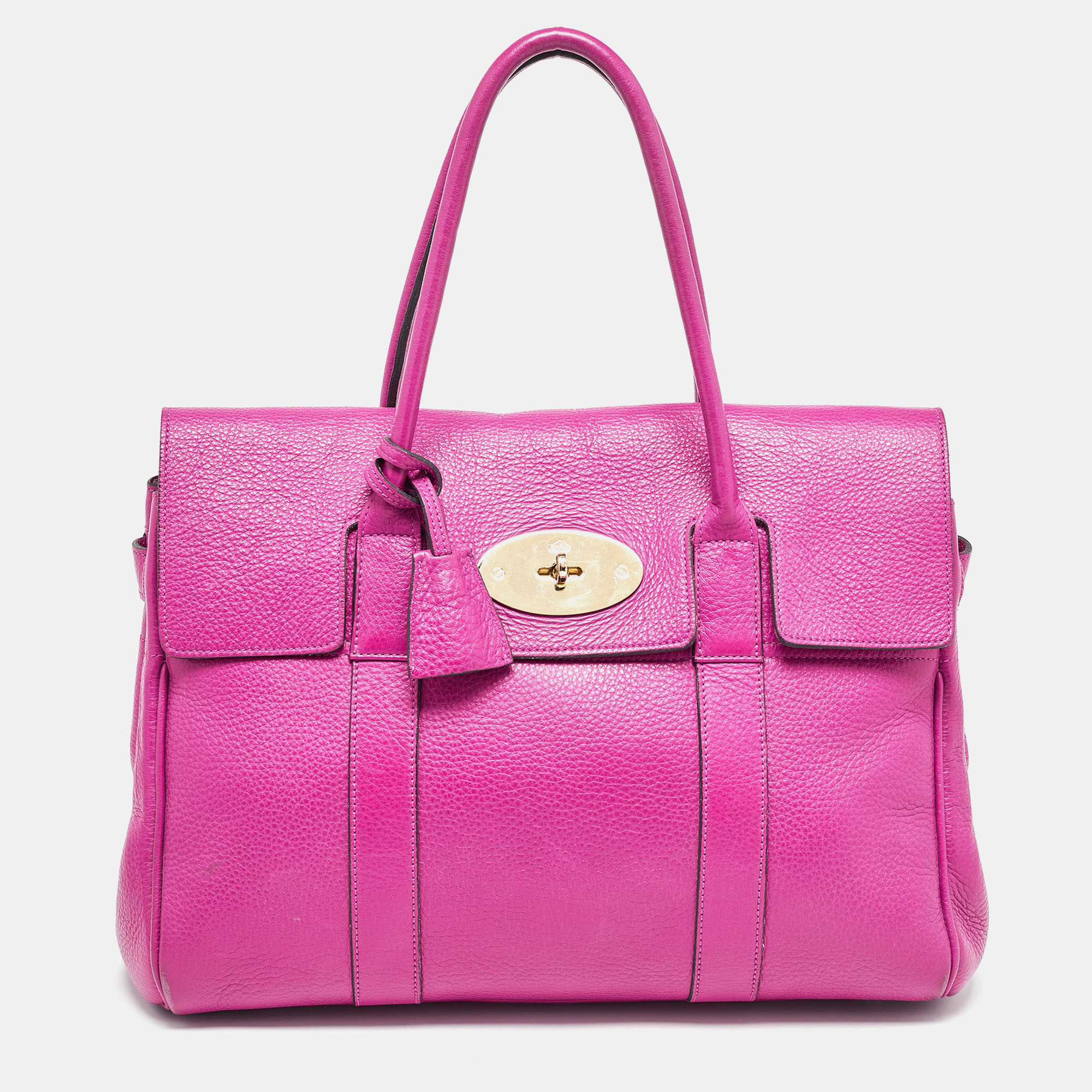 Mulberry fuchsia leather bayswater satchel
