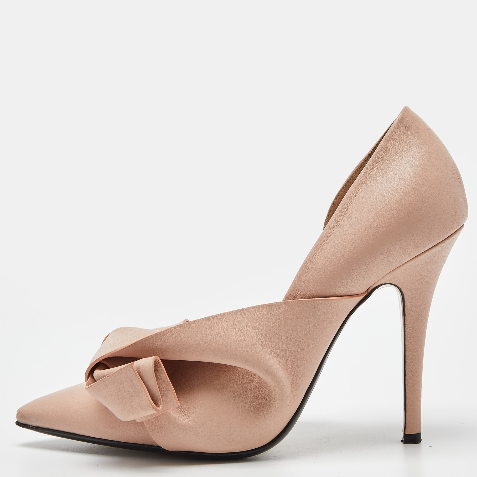N°21 Light Pink Leather Knot D'Orsay Pumps Size 39.5
