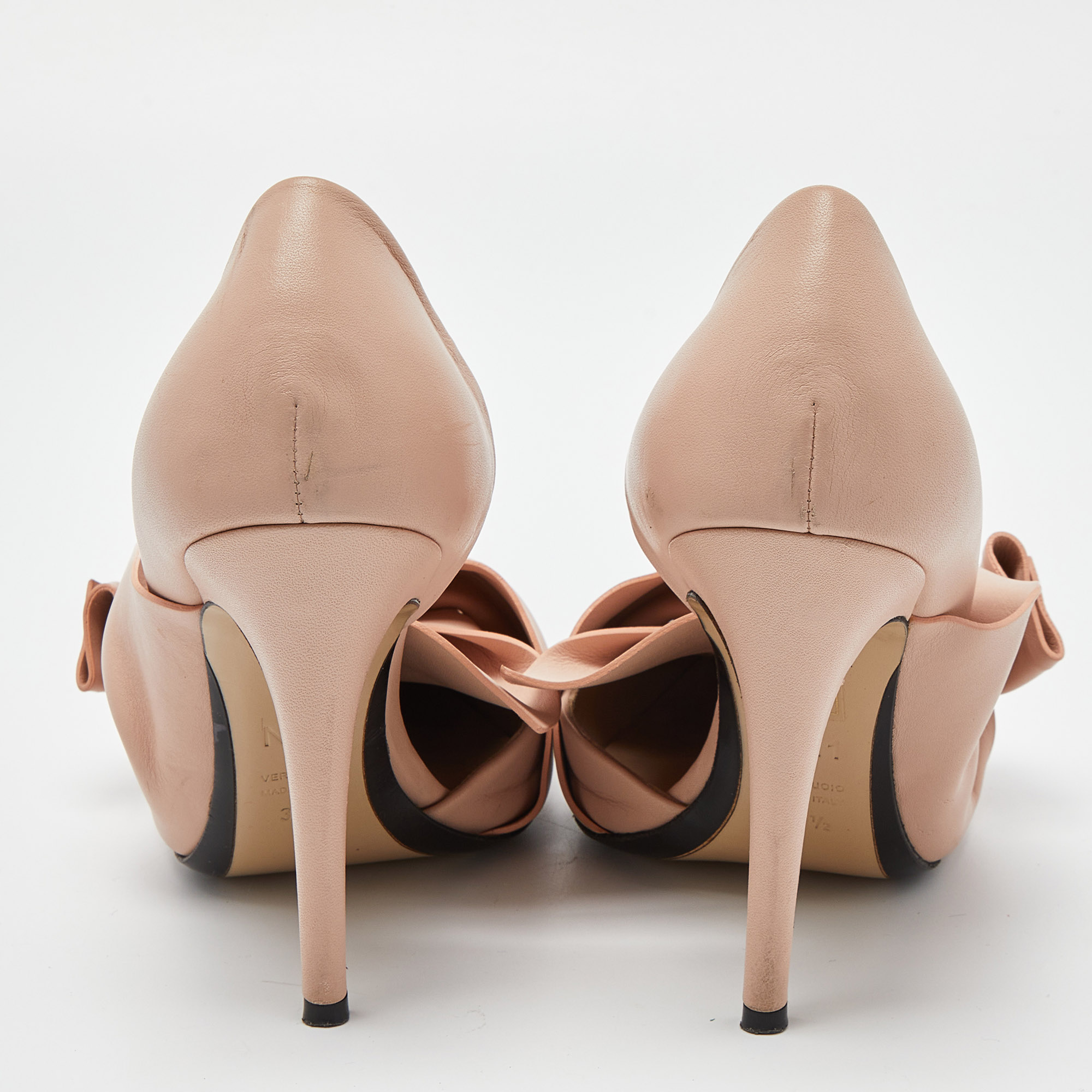 N°21 Light Pink Leather Knot D'Orsay Pumps Size 39.5
