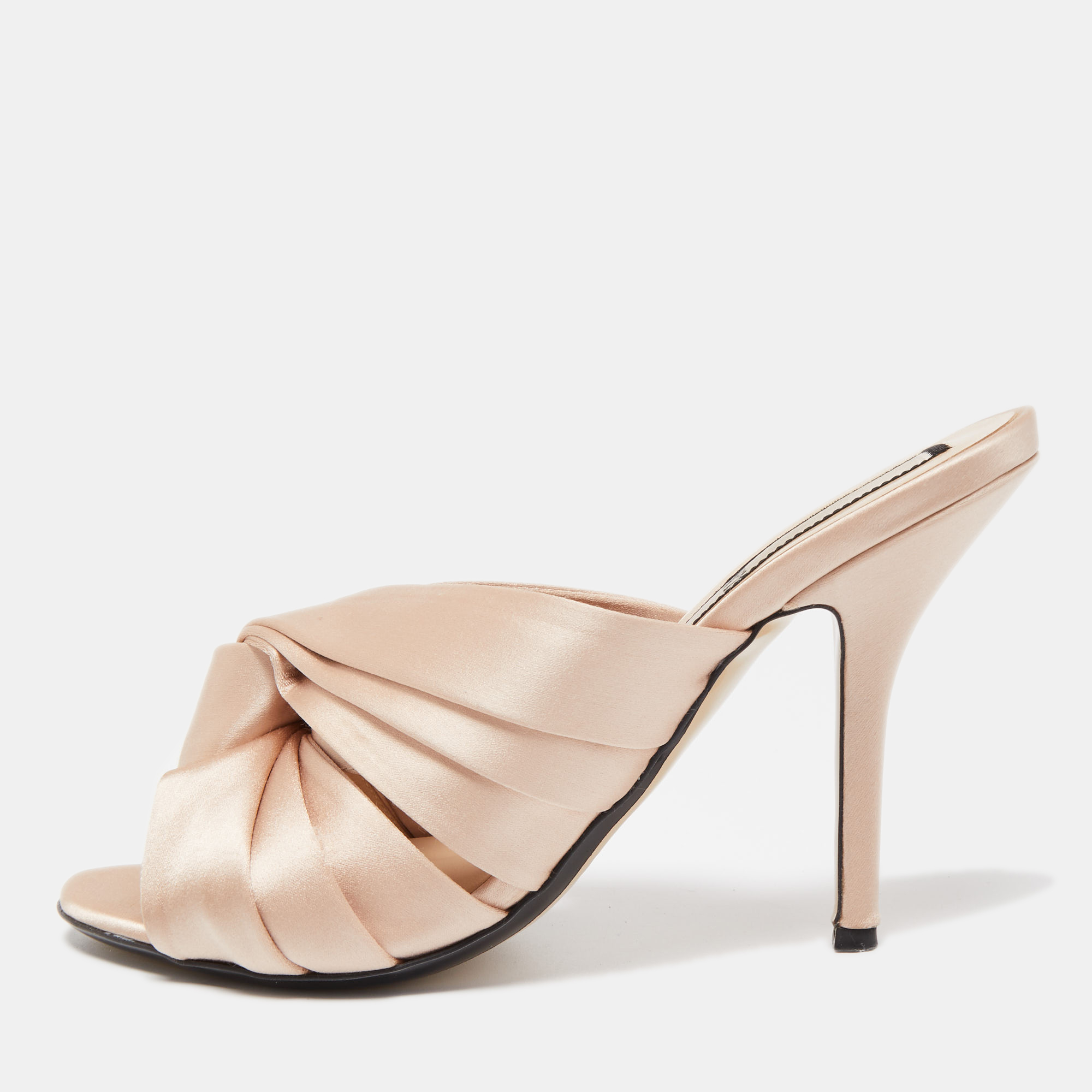 N21 beige satin ronny pleated mules size 38