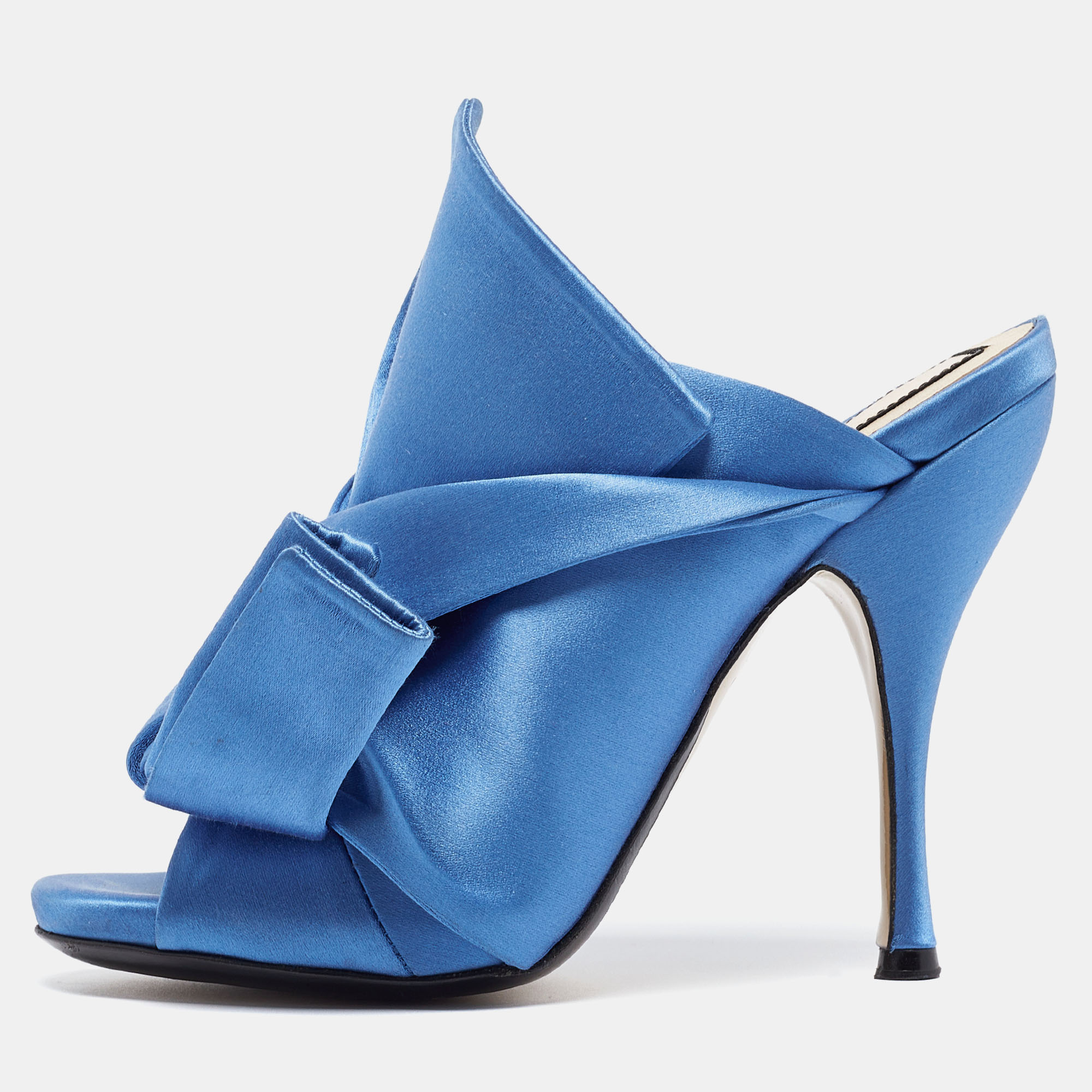 N21 blue satin ronny mule sandals size 37