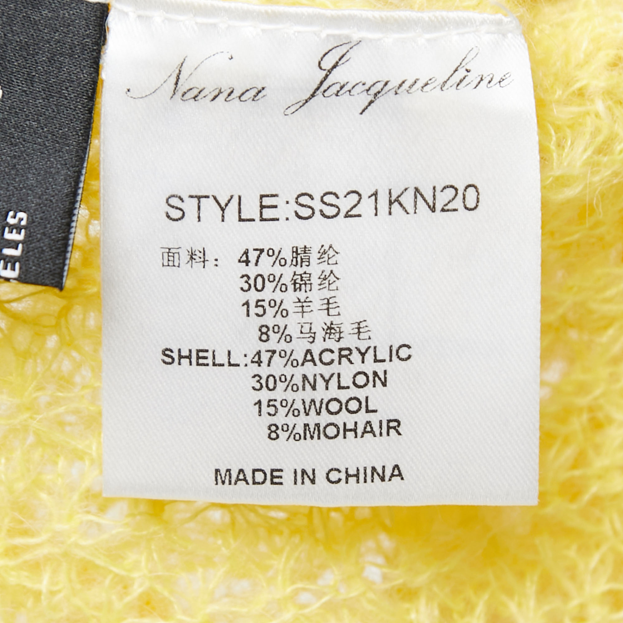 Nana Jacqueline Yellow Knit Cardigan Set M