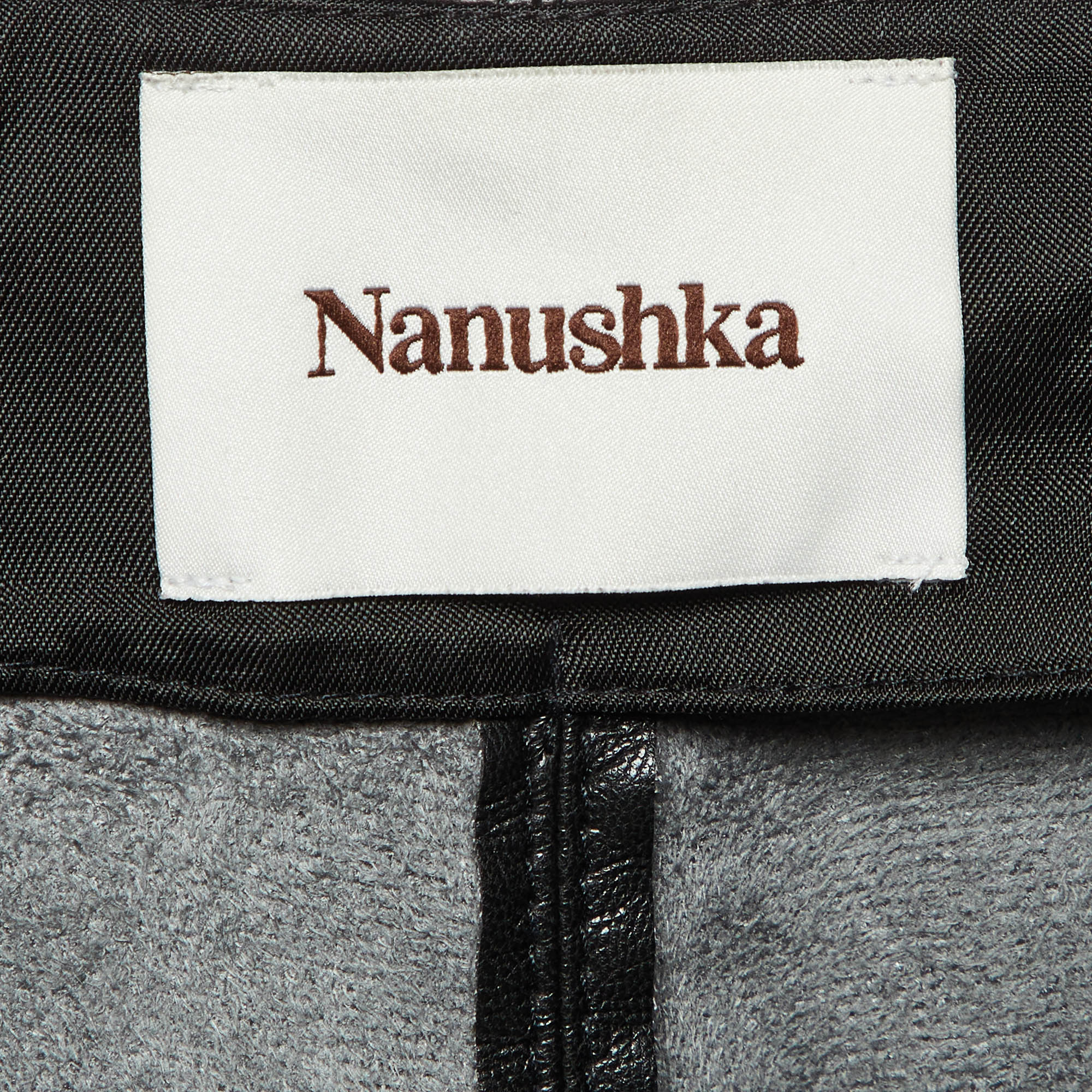 Nanushka Black Faux Leather Culottes XS