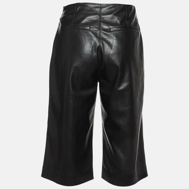 Nanushka Black Faux Leather Culottes XS