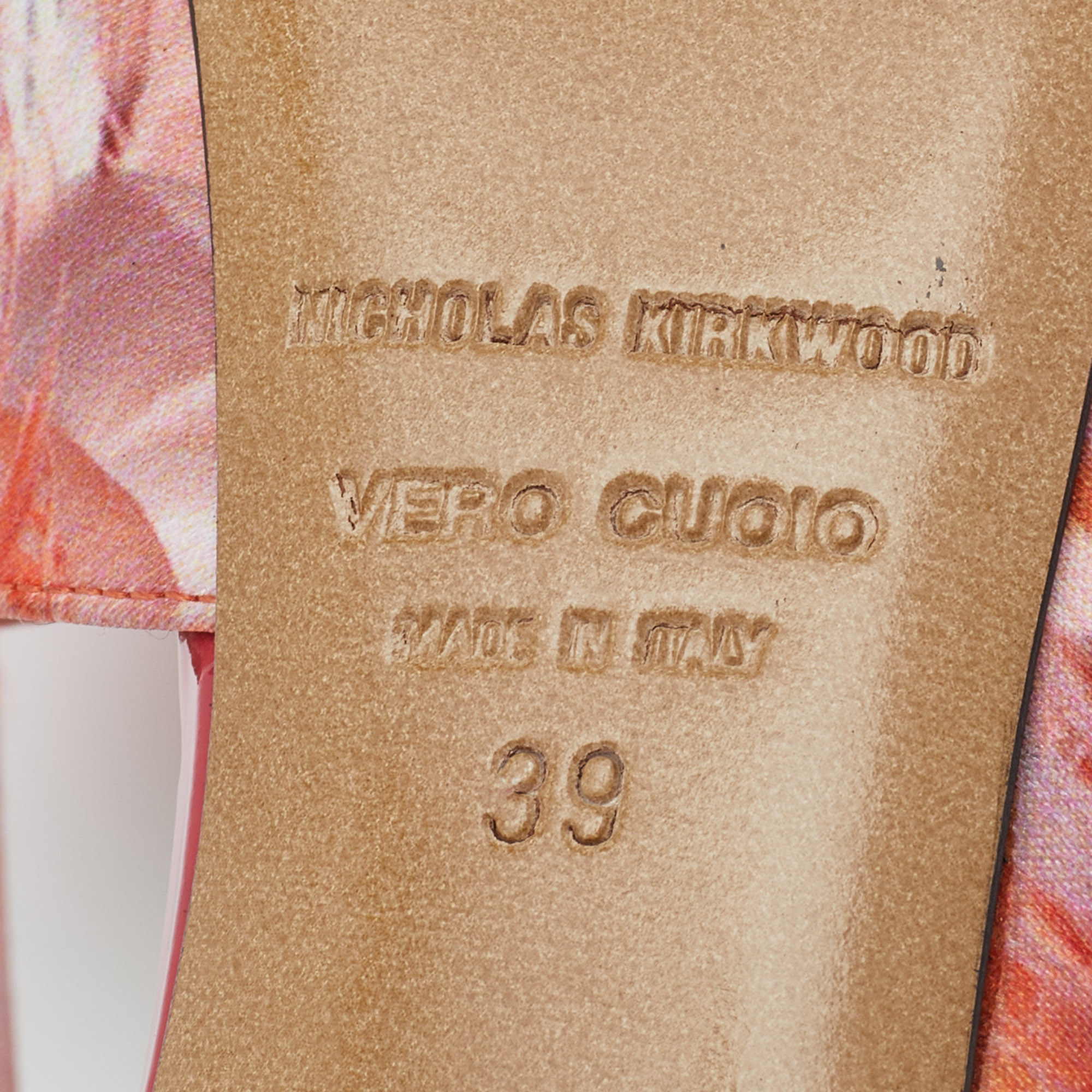 Nicholas Kirkwood Multicolor Satin Peep Toe D'orsay Platform Pumps Size 39