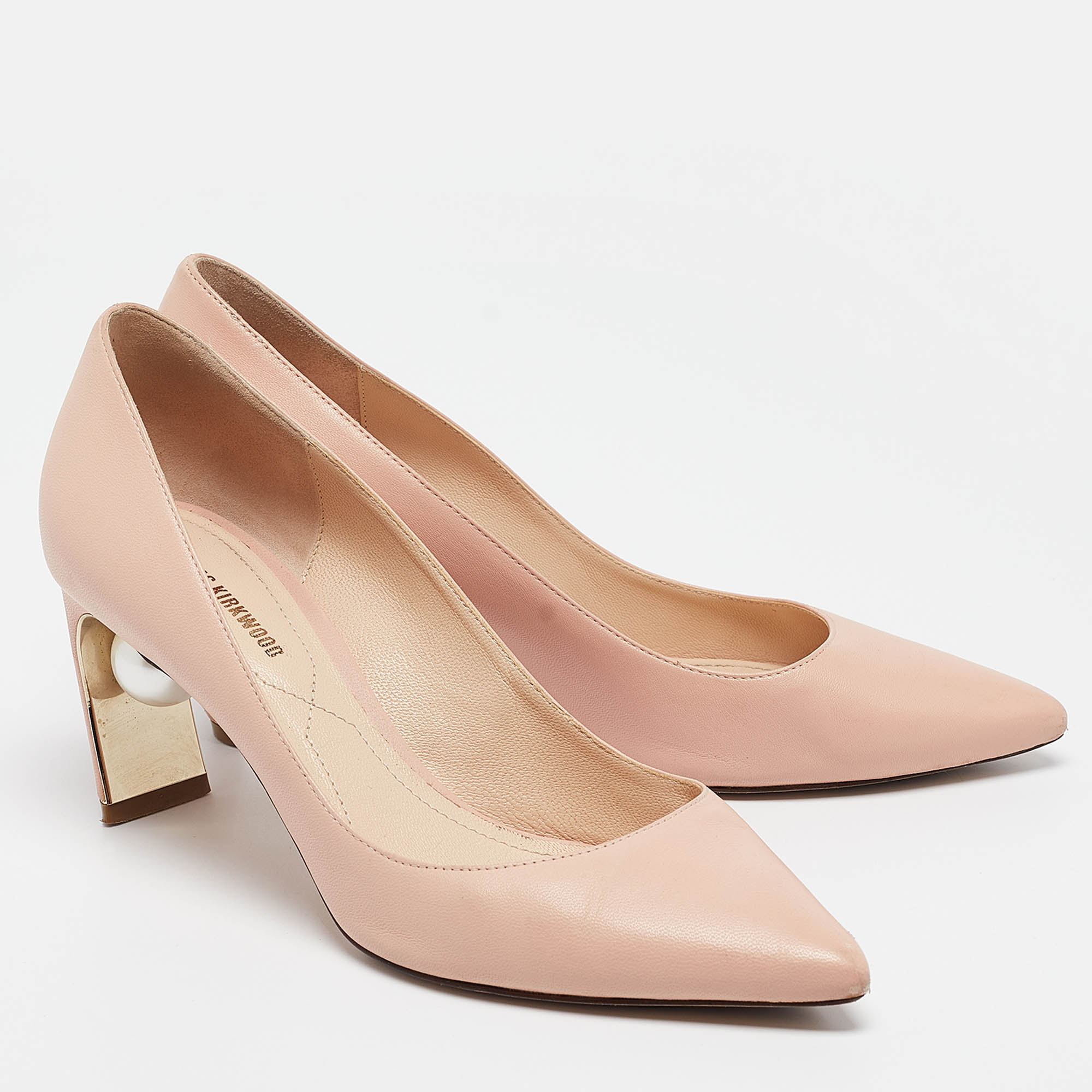 Nicholas Kirkwood Pink Leather Pointed Toe Pumps Size 36