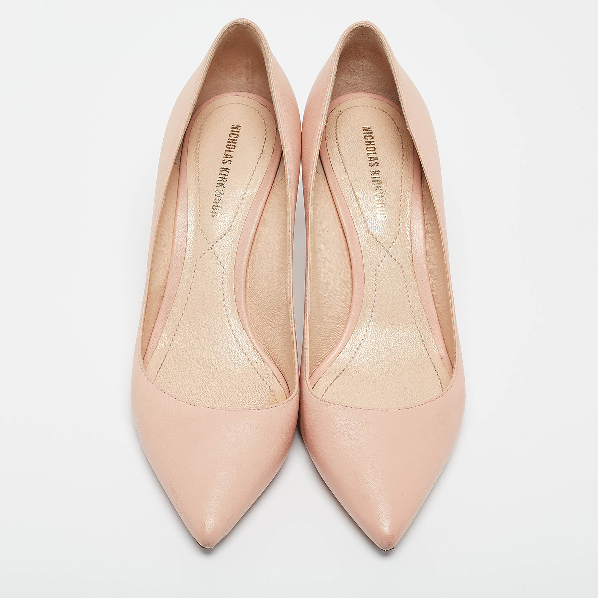 Nicholas Kirkwood Pink Leather Pointed Toe Pumps Size 36